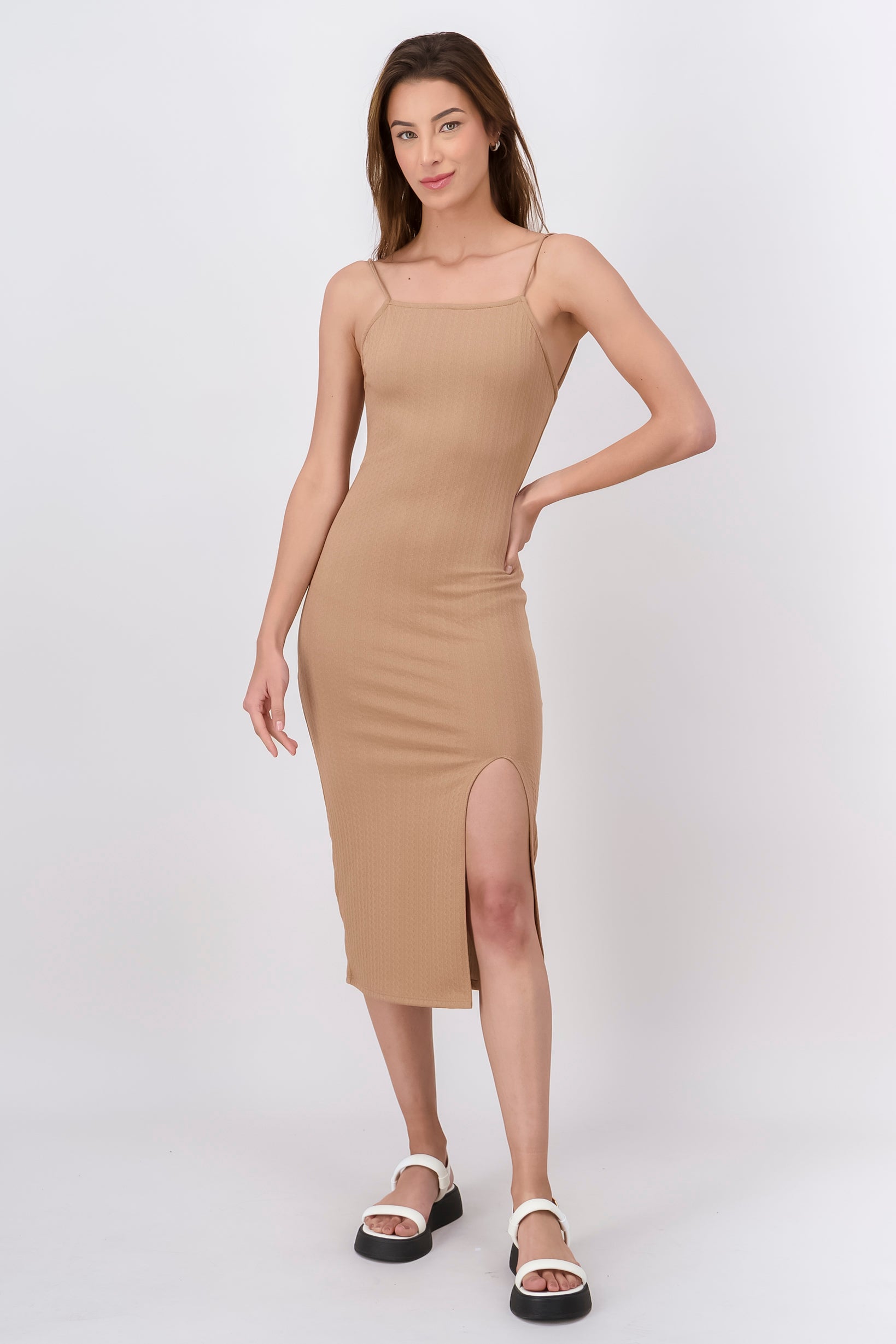 Vestido midi espalda abierta HUESO