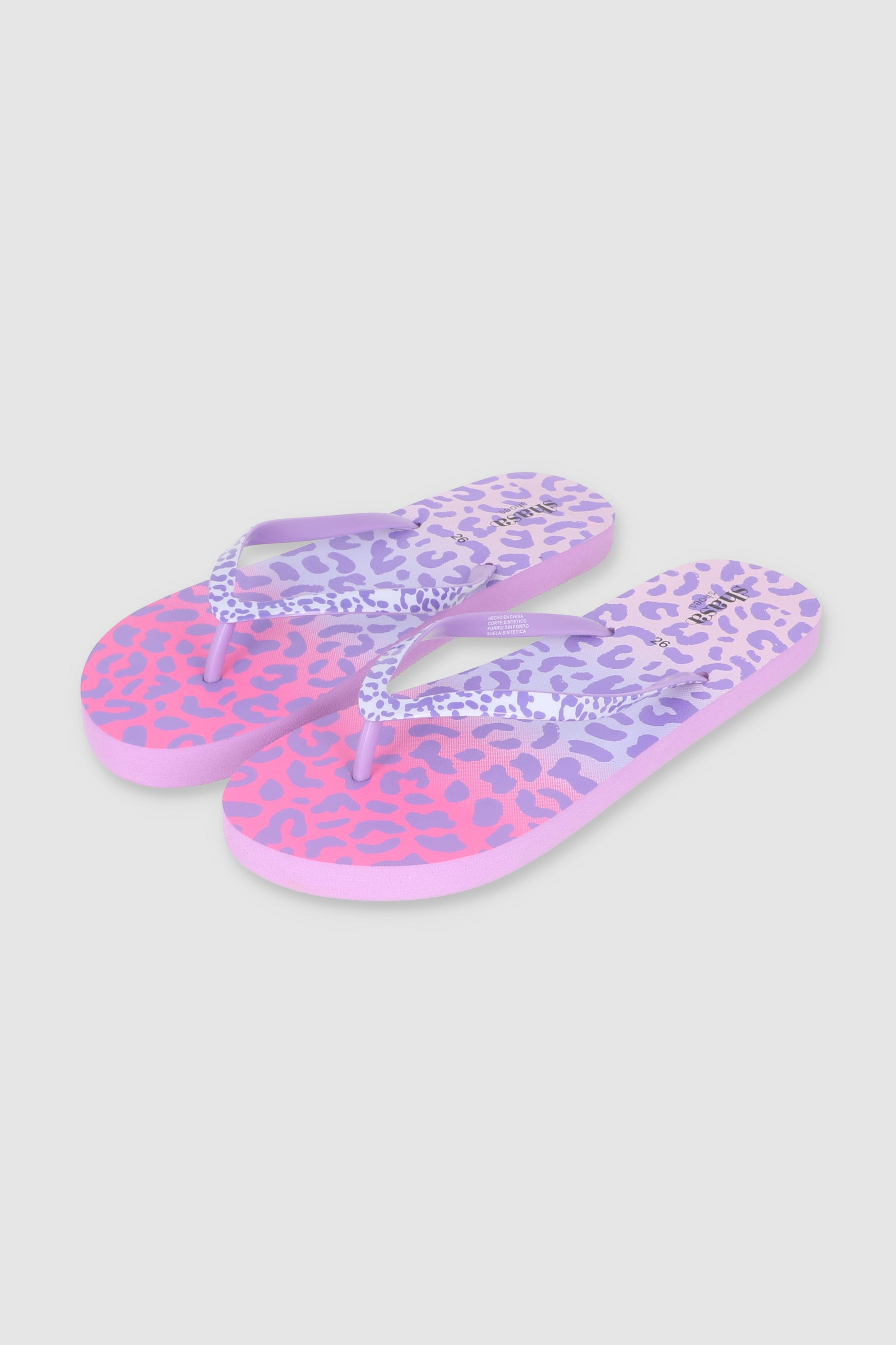 FLIP FLOPS ANIMAL PRINT DEGRADADO MORADO COMBO