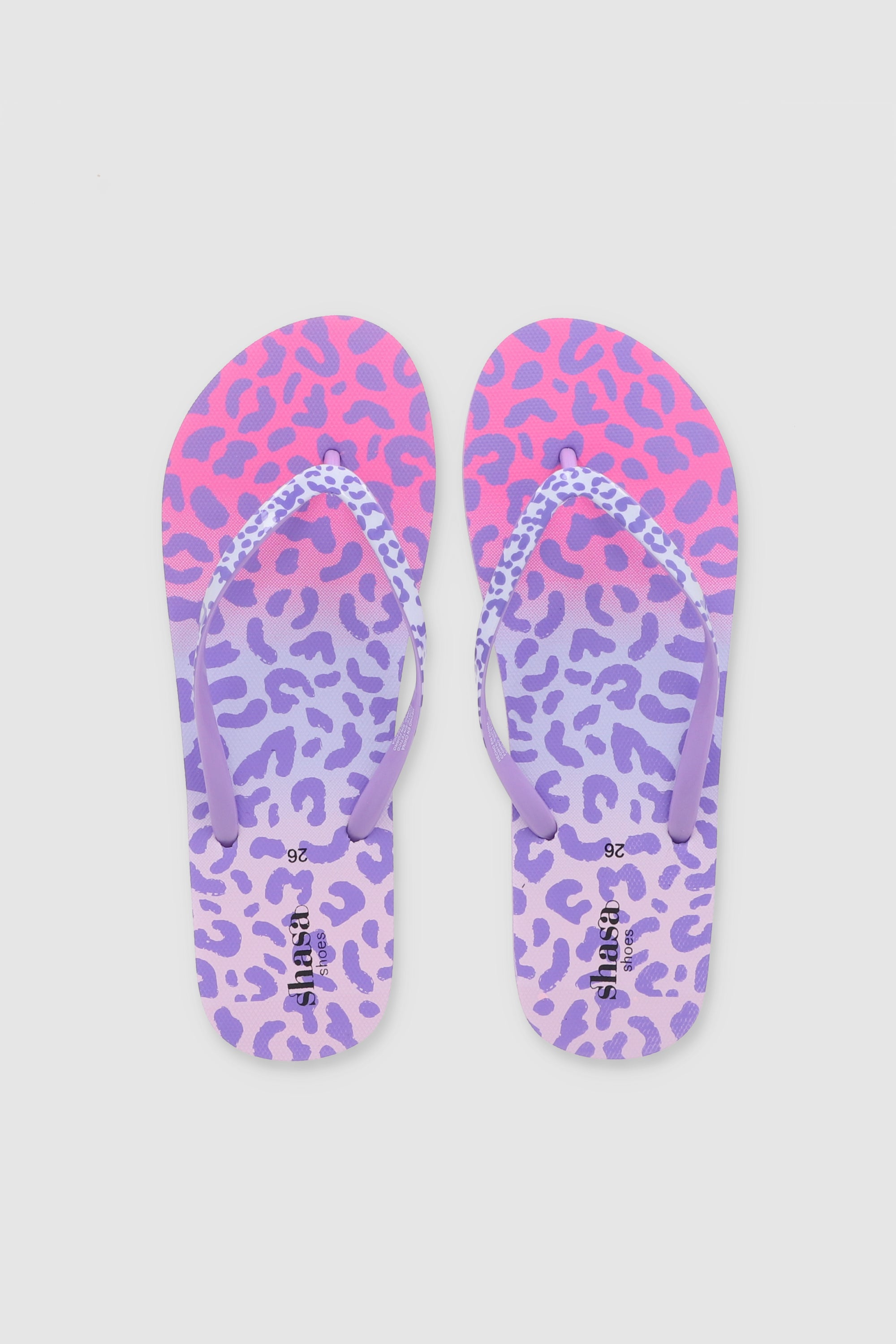 FLIP FLOPS ANIMAL PRINT DEGRADADO MORADO COMBO