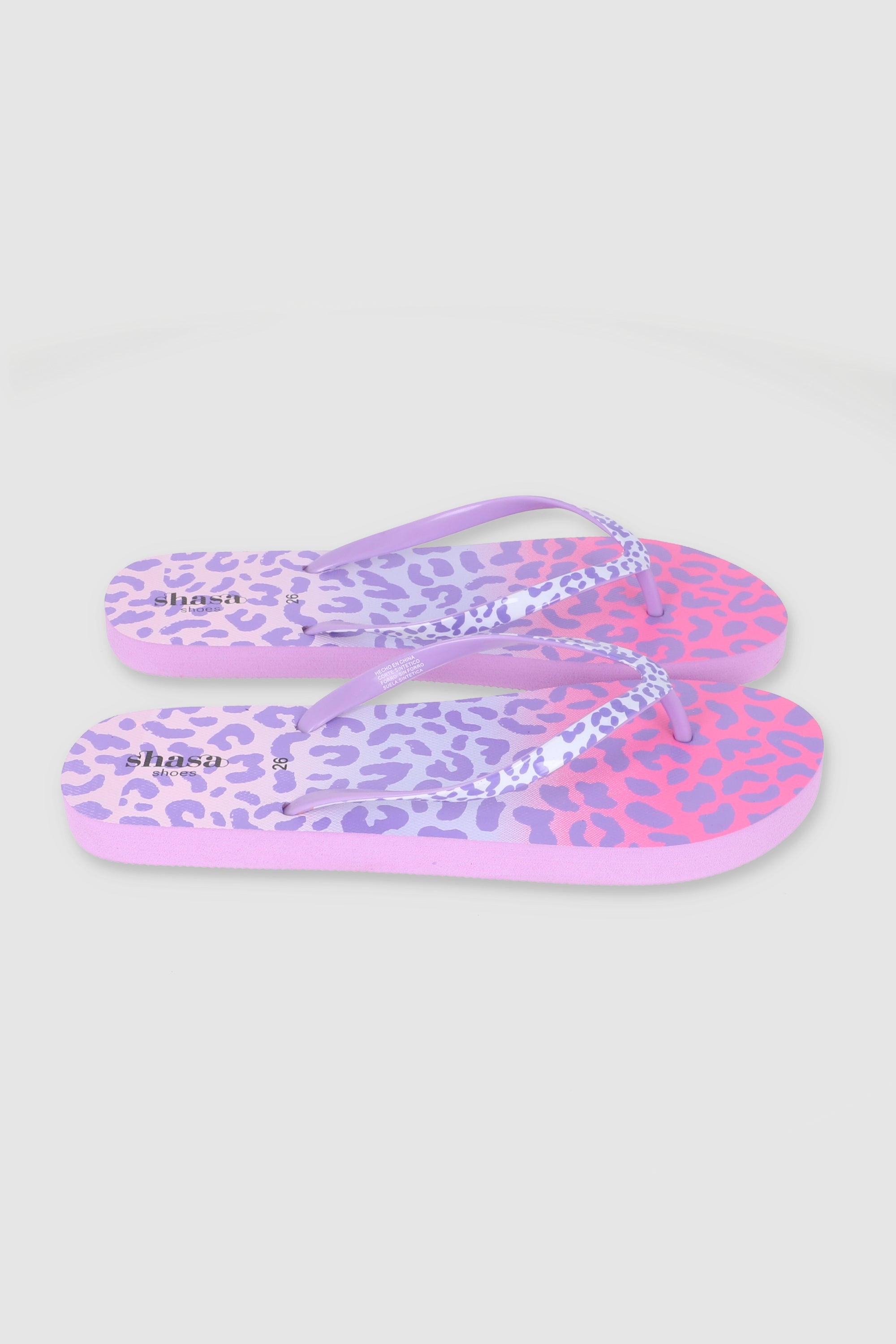 FLIP FLOPS ANIMAL PRINT DEGRADADO MORADO COMBO