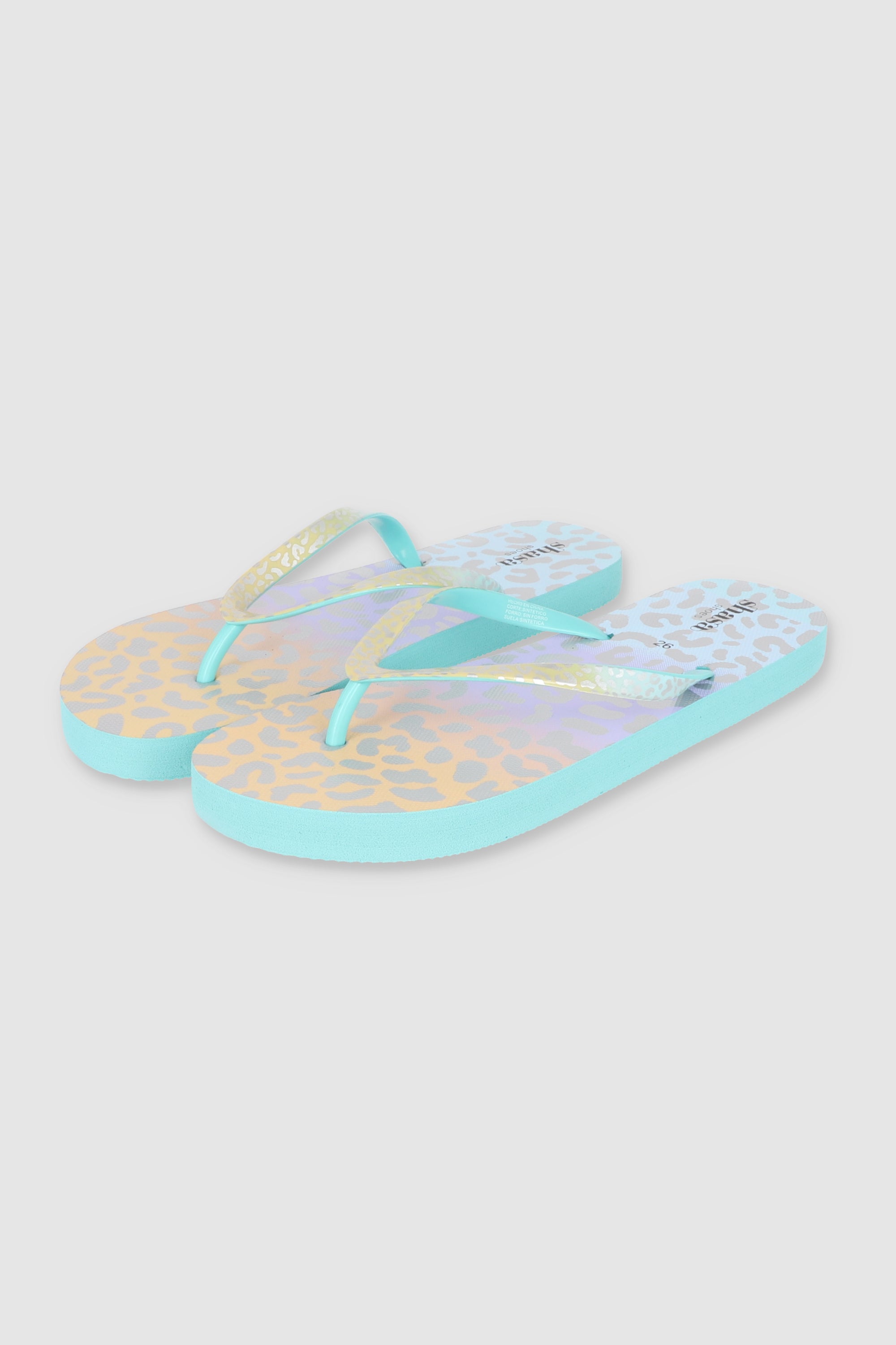 FLIP FLOPS ANIMAL PRINT METALICO AZUL COMBO