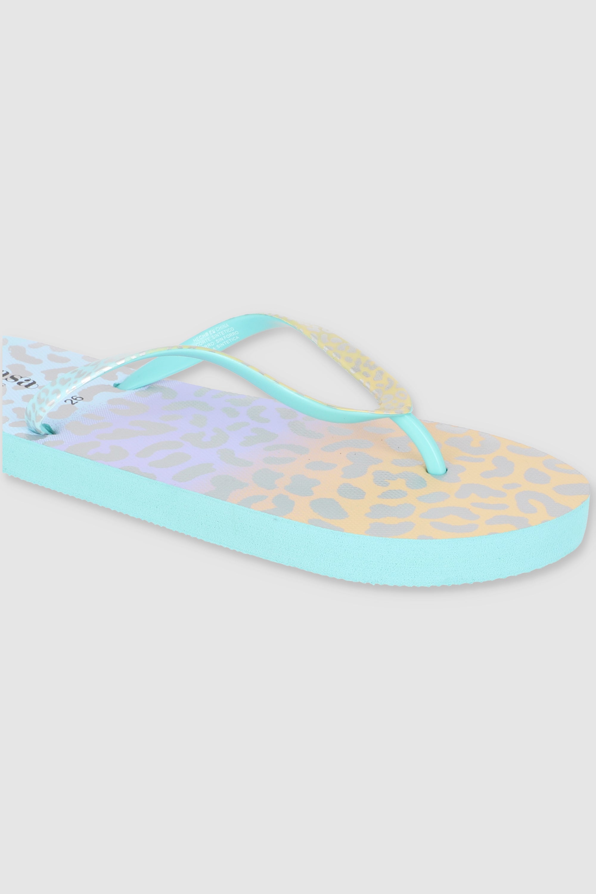 FLIP FLOPS ANIMAL PRINT METALICO AZUL COMBO