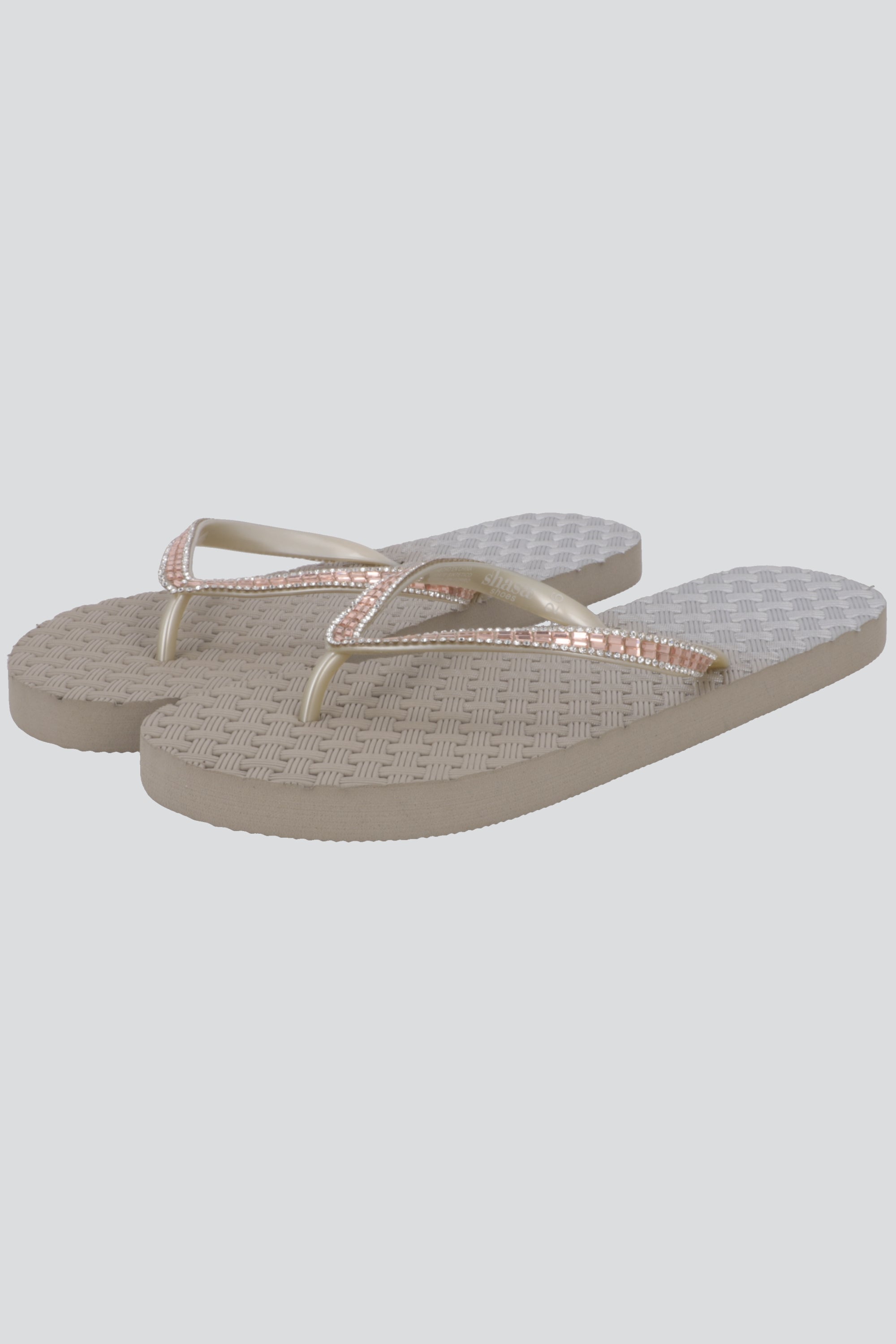 Flip Flops Textura Canasta Chinela Brillos CAFE