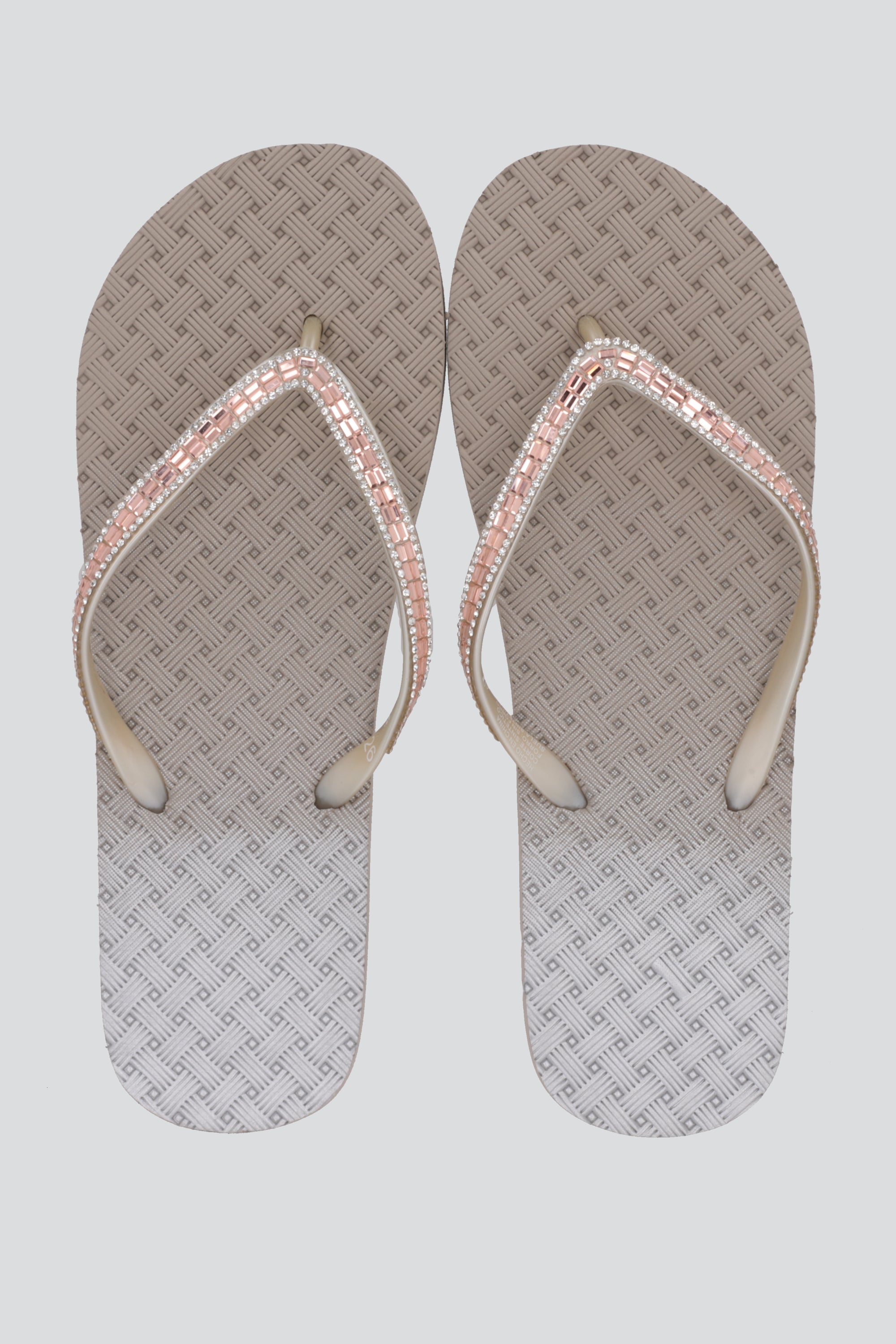 Flip Flops Textura Canasta Chinela Brillos CAFE
