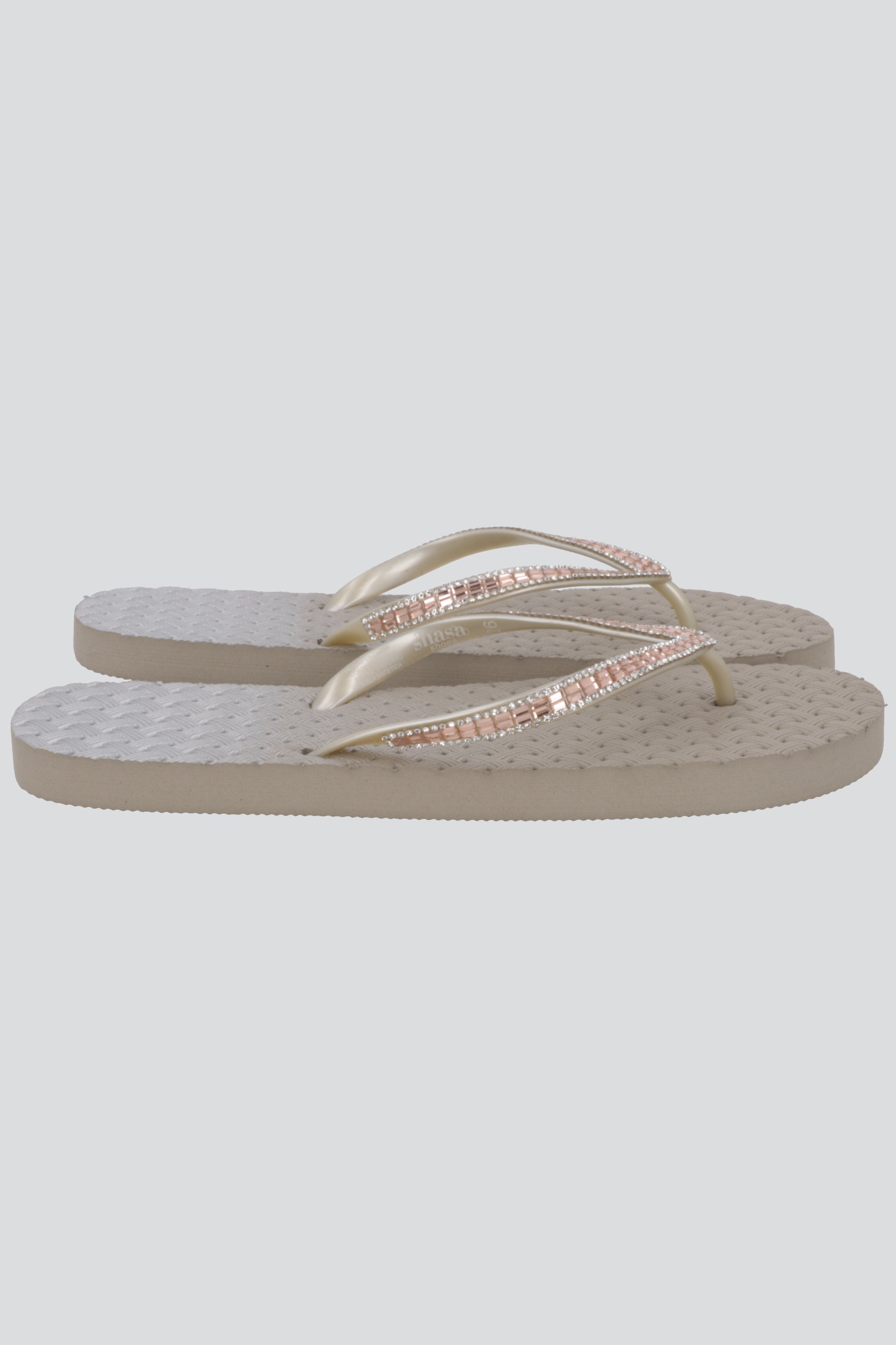 Flip Flops Textura Canasta Chinela Brillos CAFE