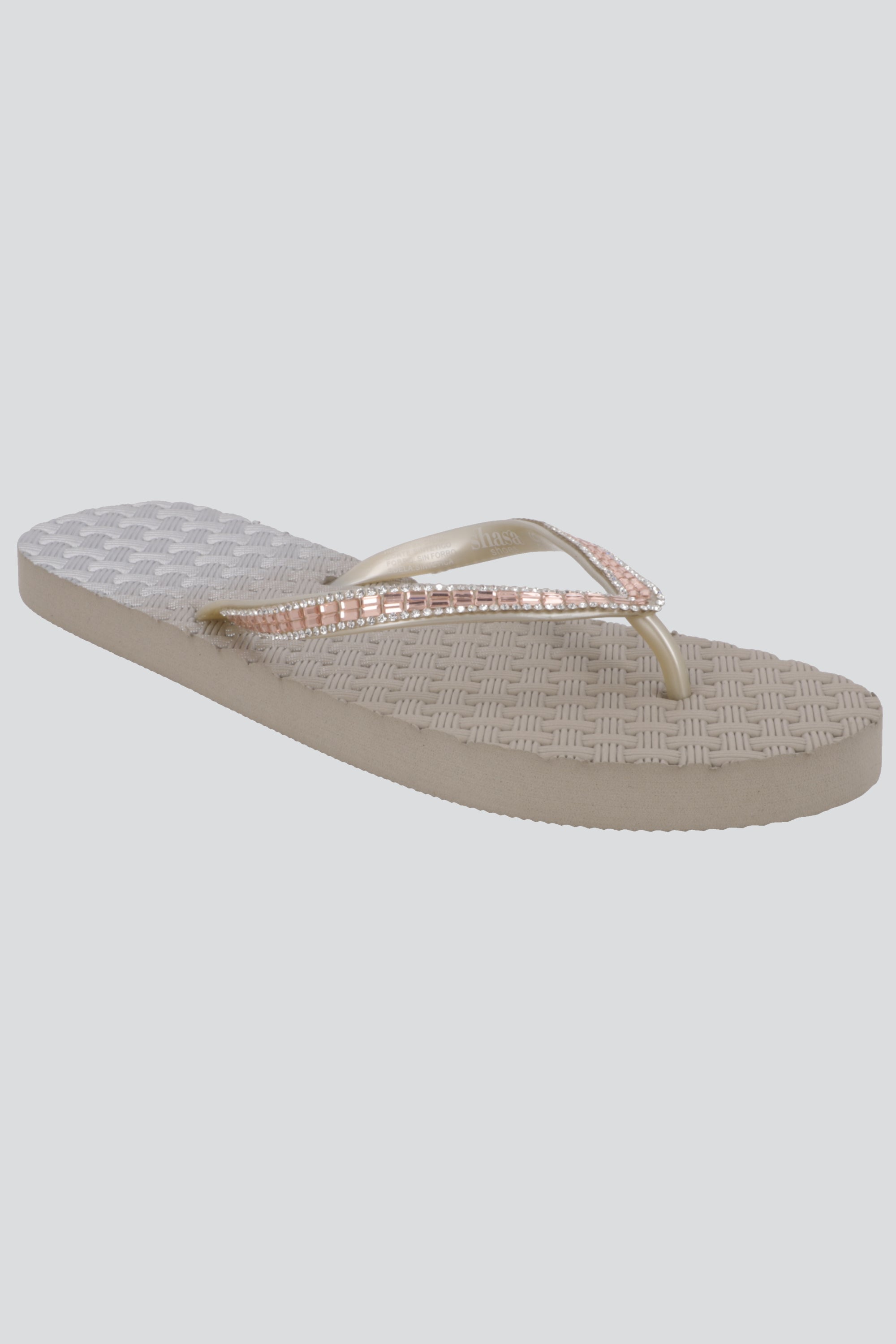 Flip Flops Textura Canasta Chinela Brillos CAFE