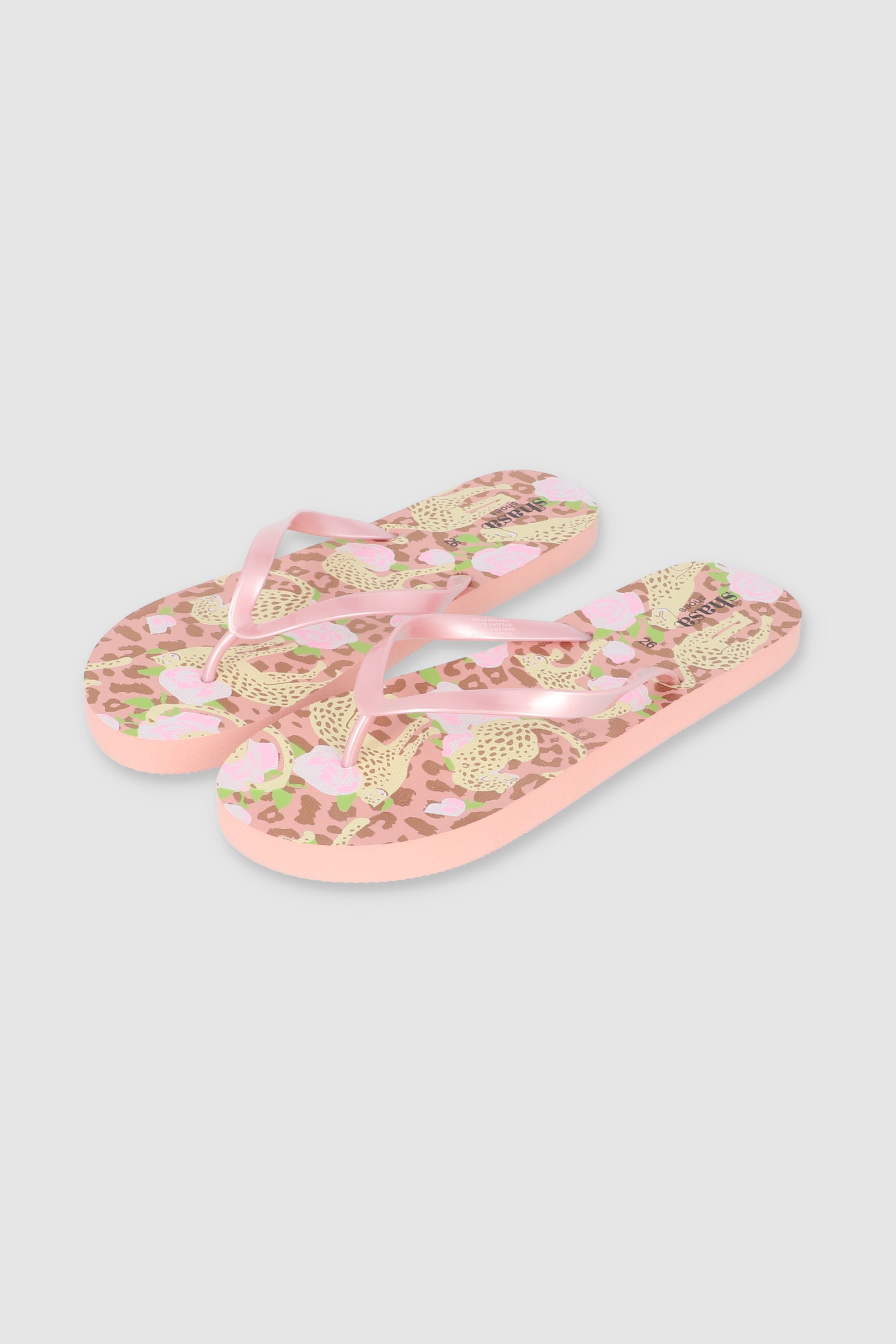 FLIP FLOPS ANIMAL PRINT ROSA BEIGE