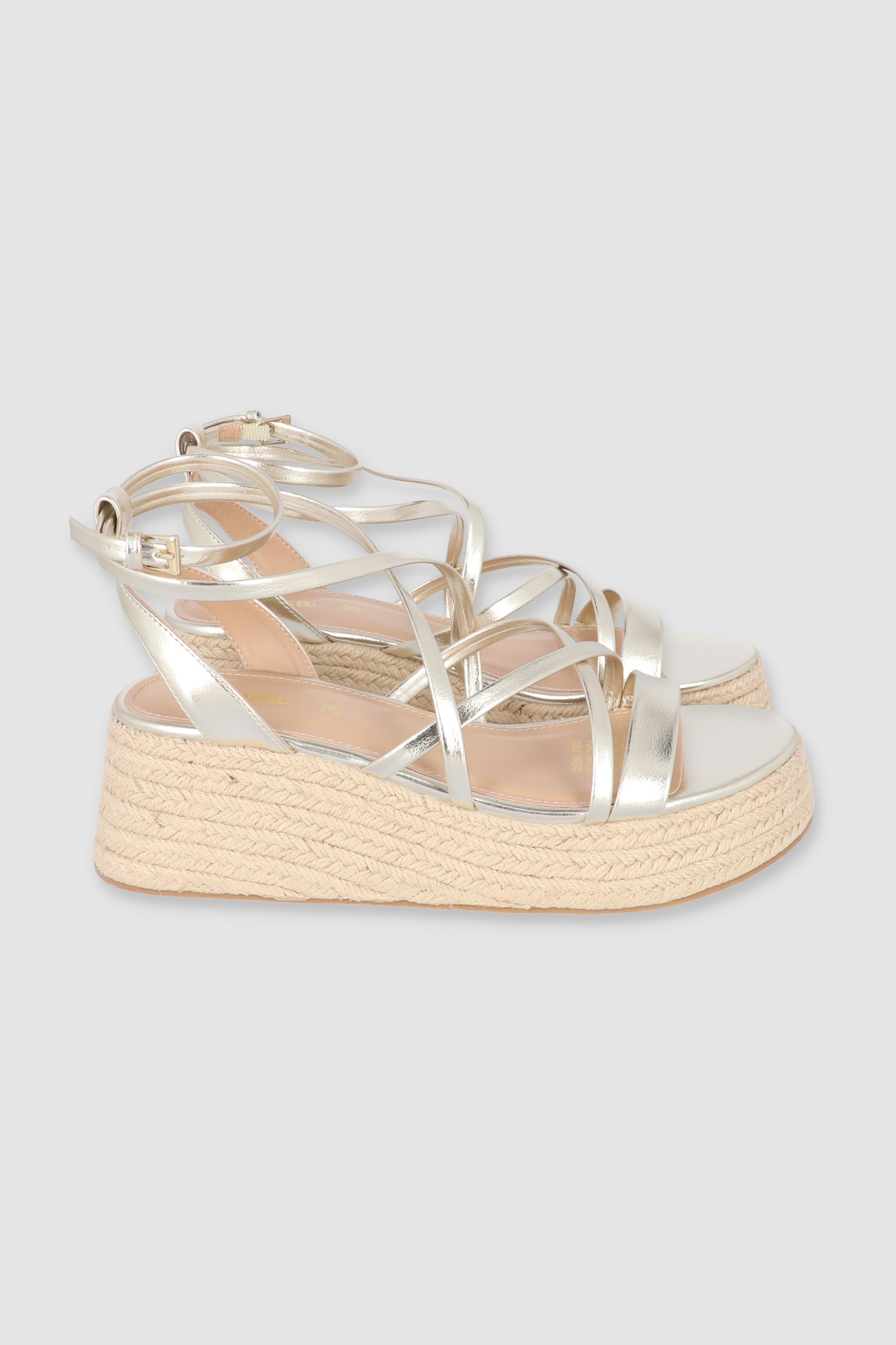 Cuña Yute Laceup ORO