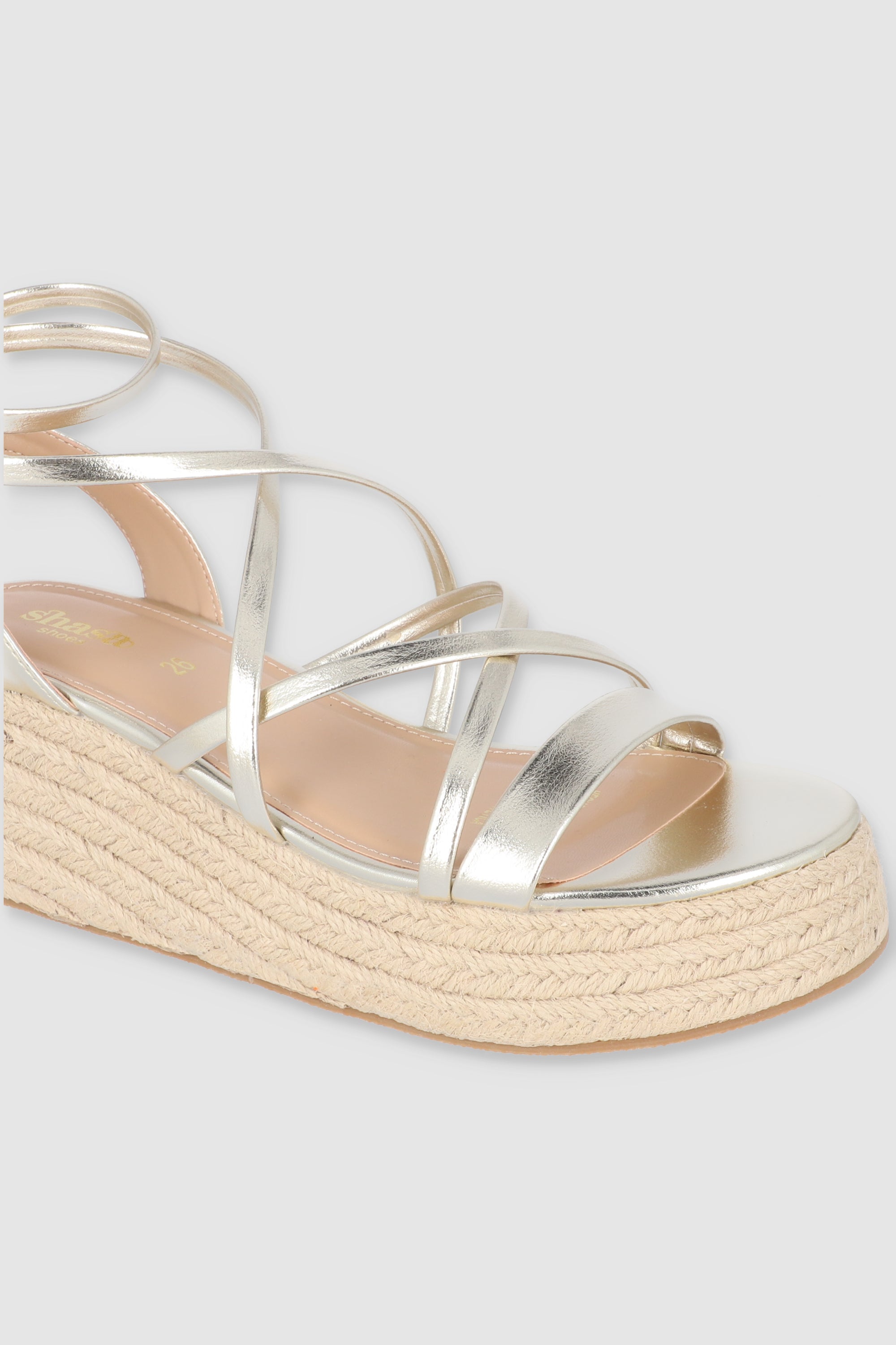 Cuña Yute Laceup ORO