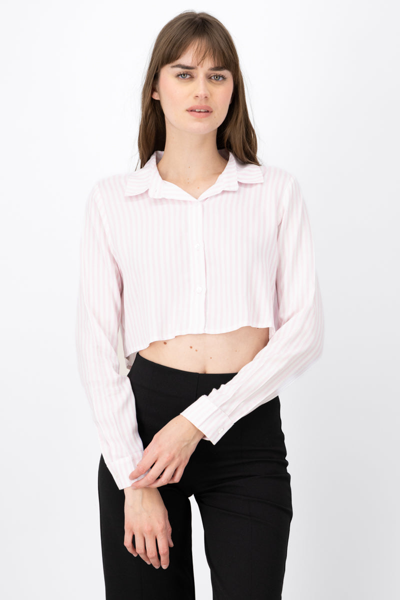 Camisa Crop Rayas ROSA COMBO