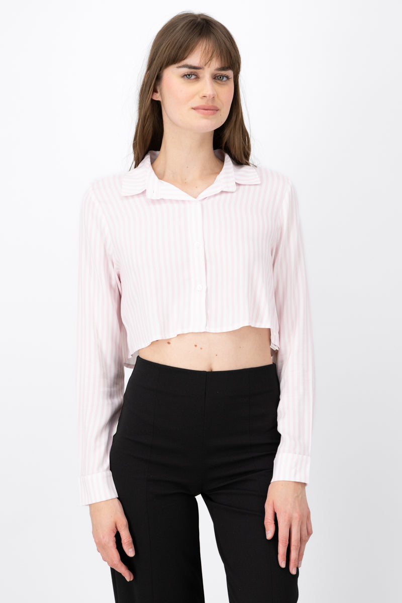 Camisa Crop Rayas ROSA COMBO