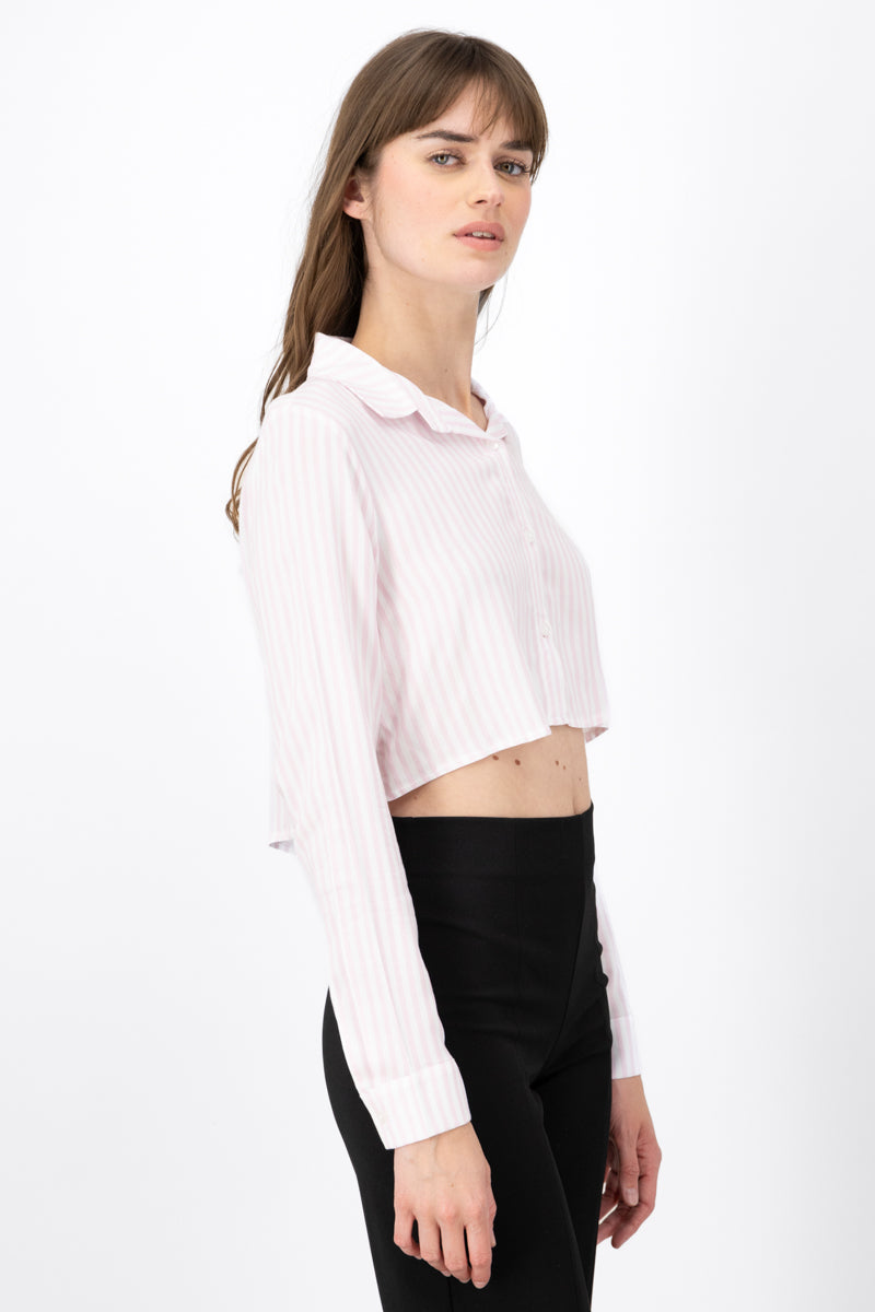 Camisa Crop Rayas ROSA COMBO