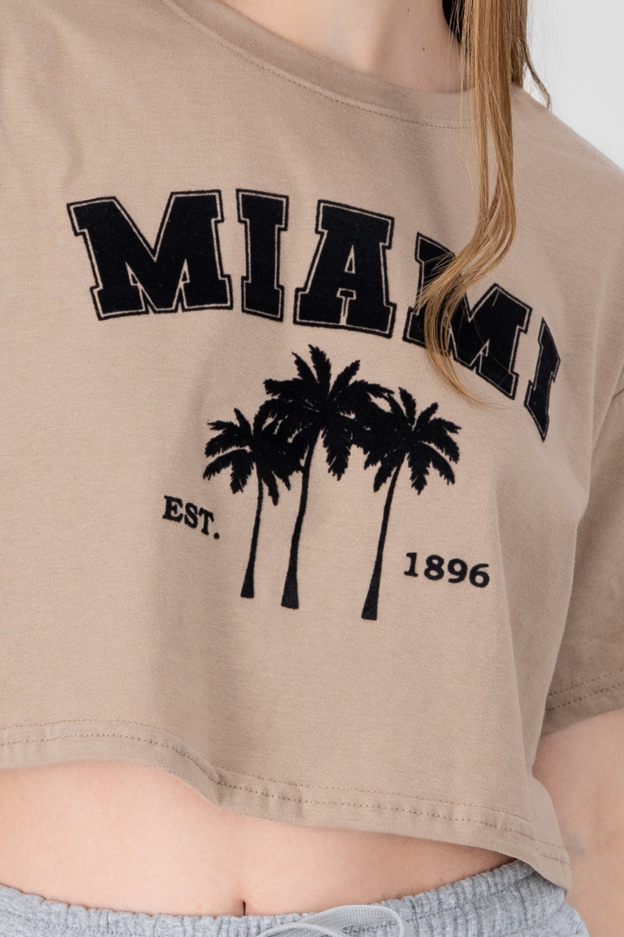 Playera Crop Miami BEIGE