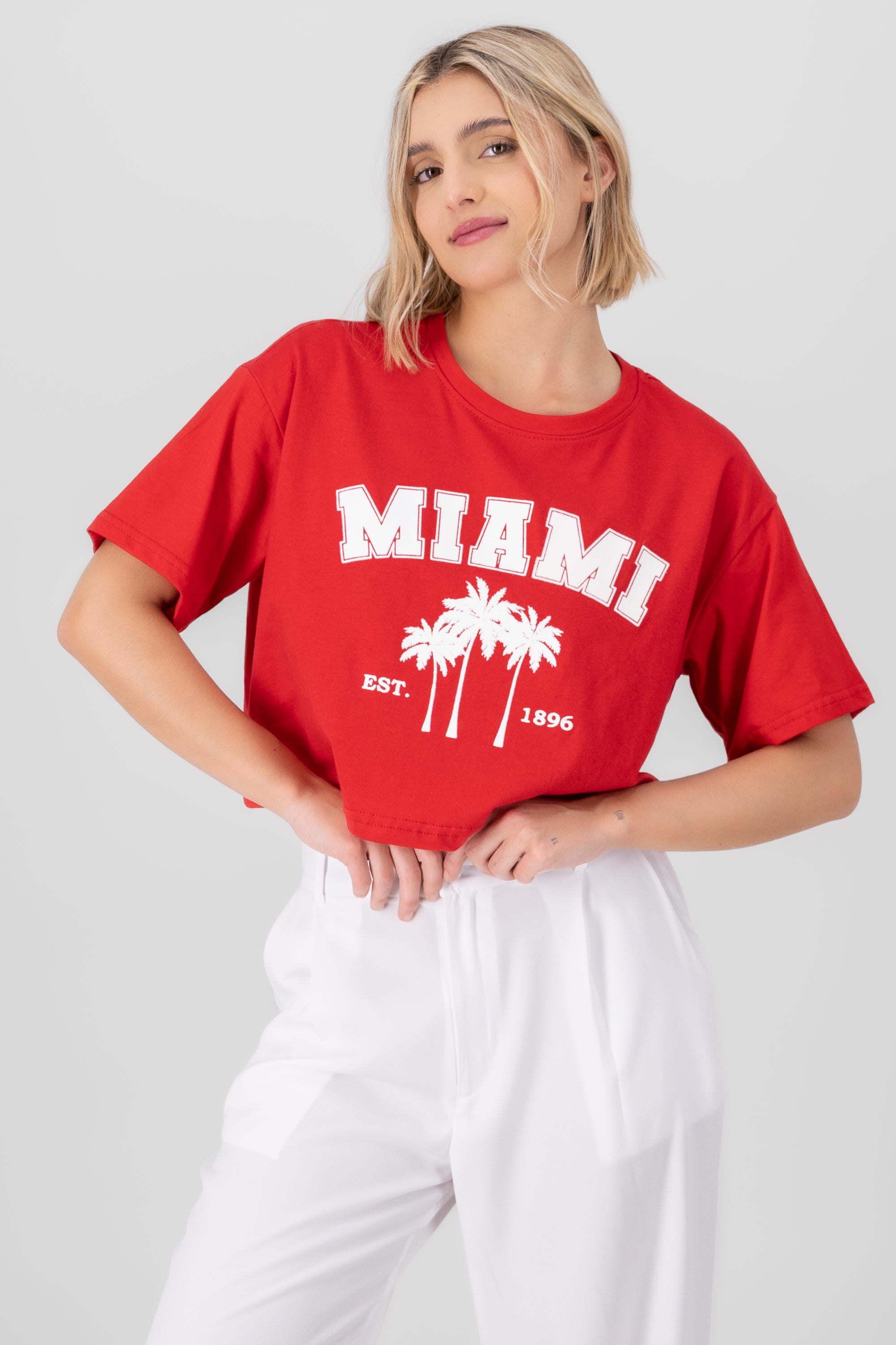 Playera Crop Miami ROJO