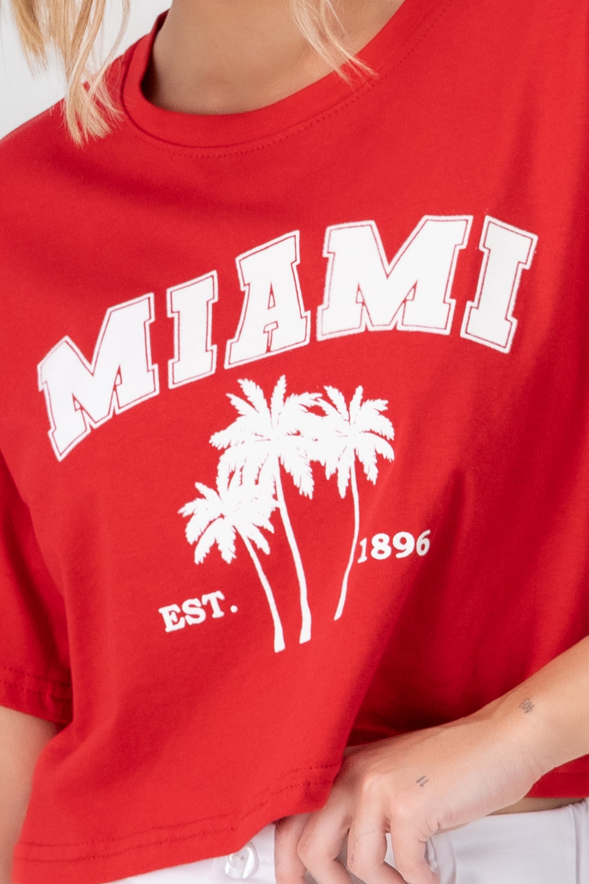 Playera Crop Miami ROJO