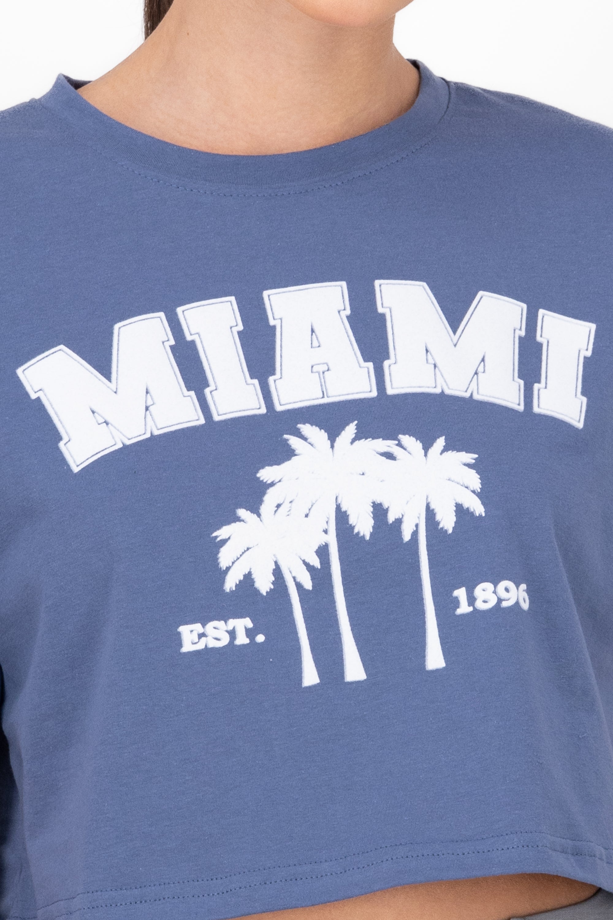 Playera Crop Miami INDIGO