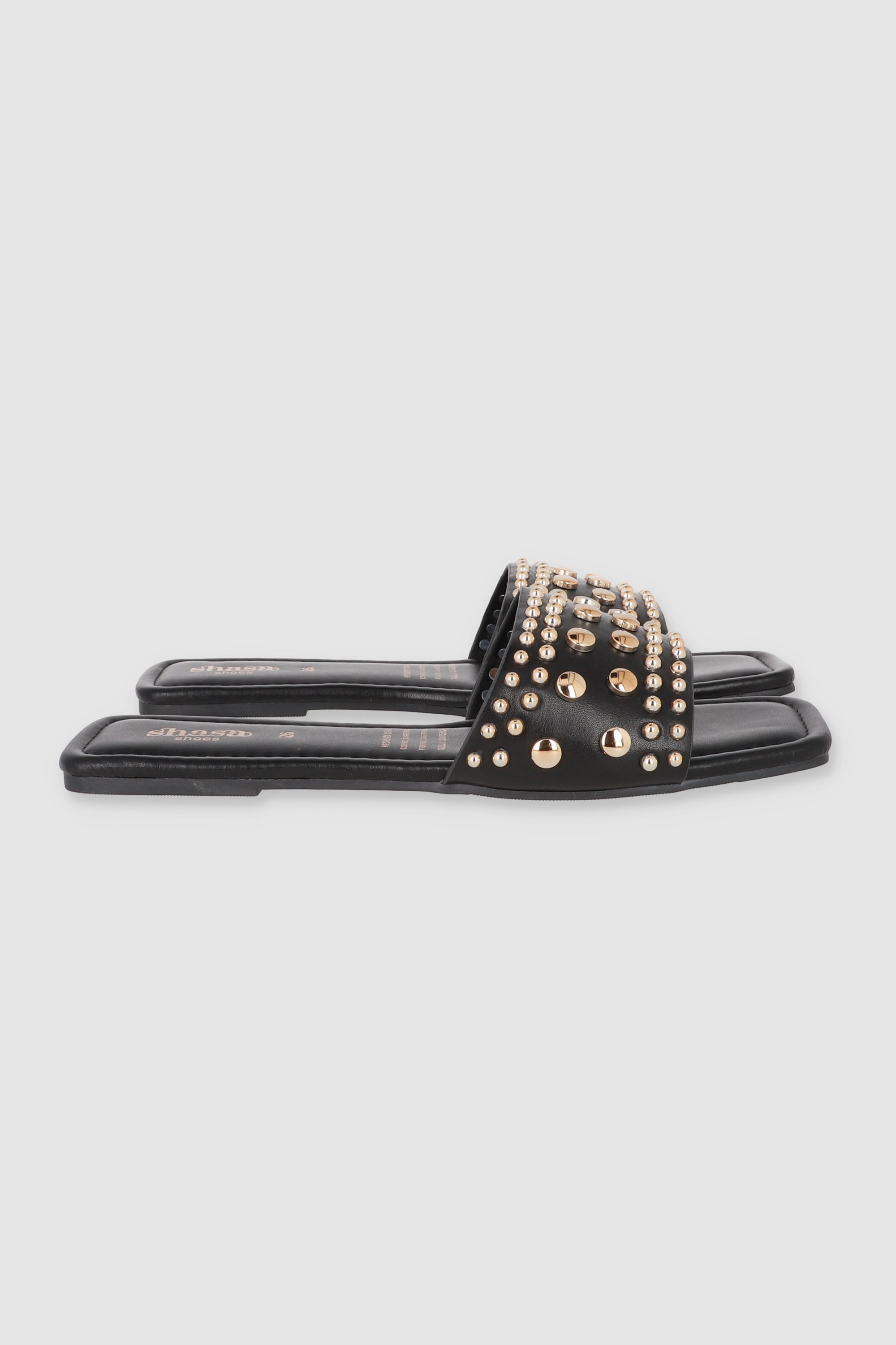 SANDALIA STUDS PU NEGRO