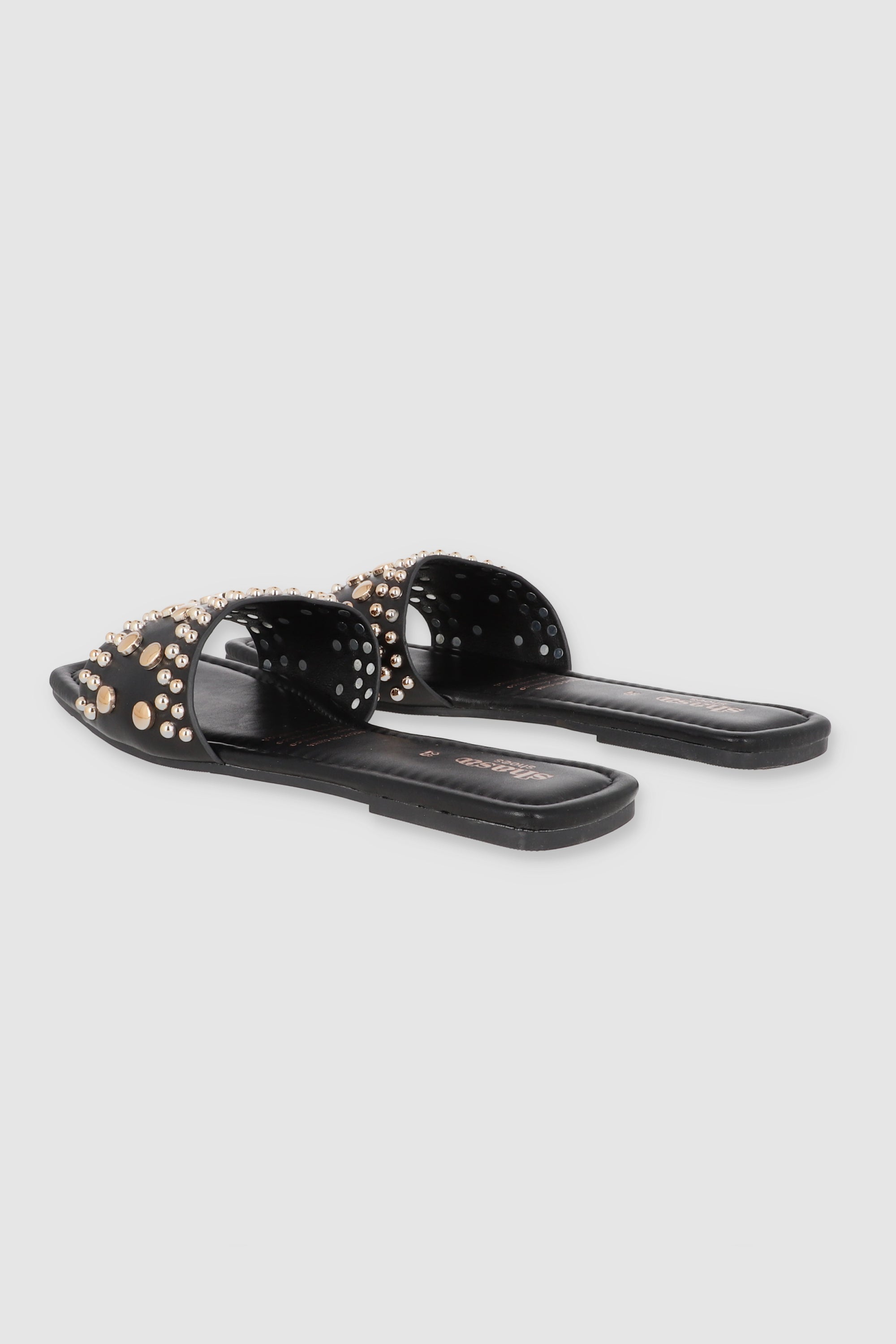 SANDALIA STUDS PU NEGRO