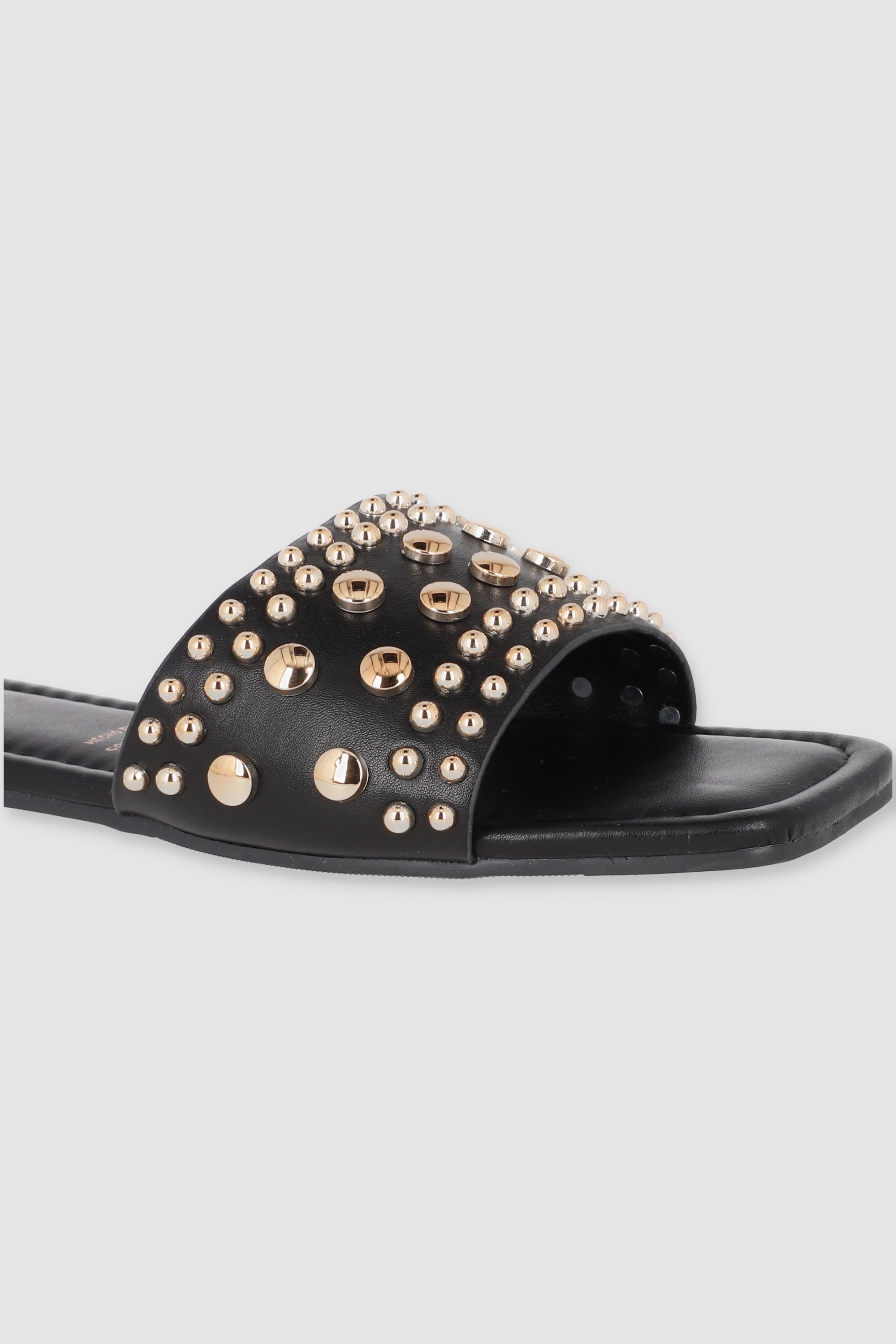 SANDALIA STUDS PU NEGRO