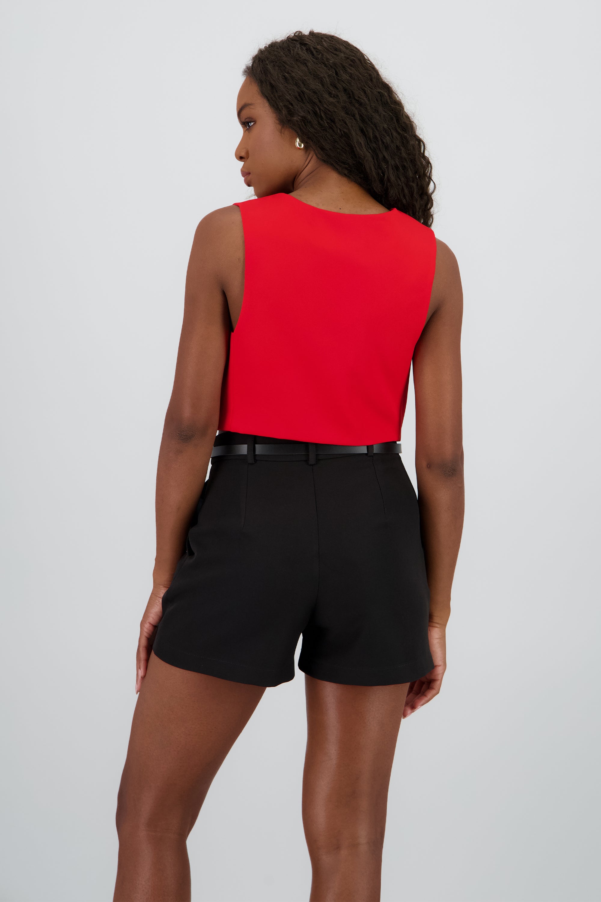 Chaleco escote V Con Botones ROJO