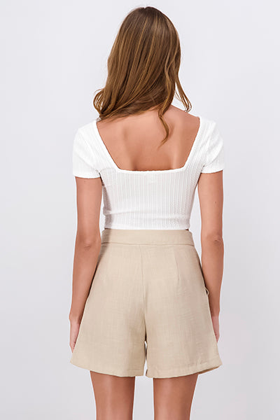 Top textura botones delanteros BLANCO