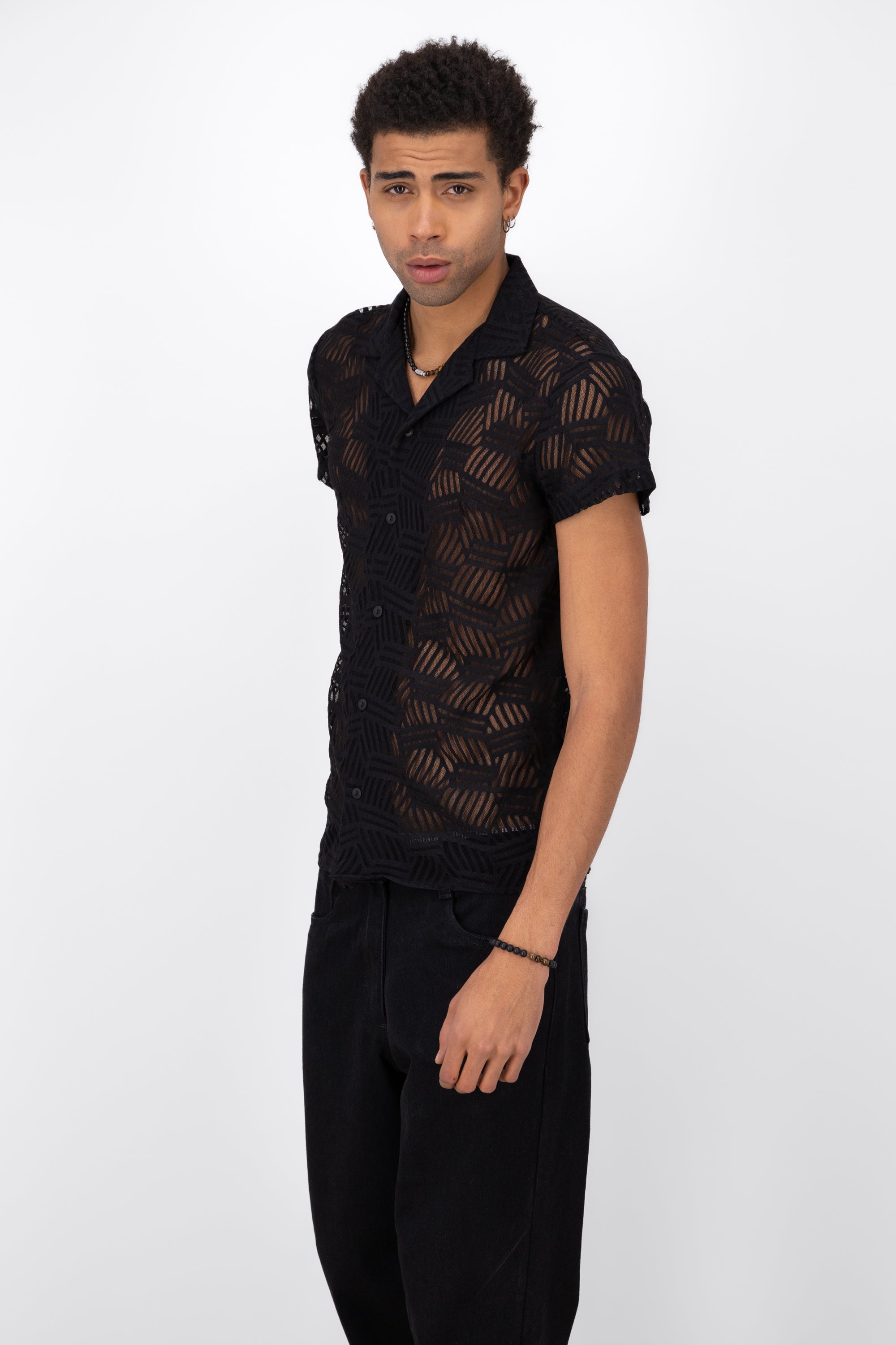 Camisa Resort De Crochet NEGRO