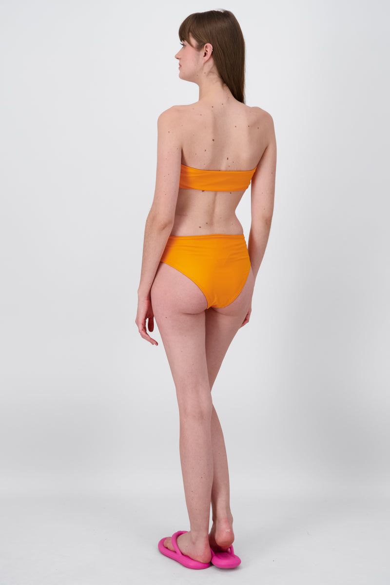 Bikini Liso Detalle Amarre MANDARINA