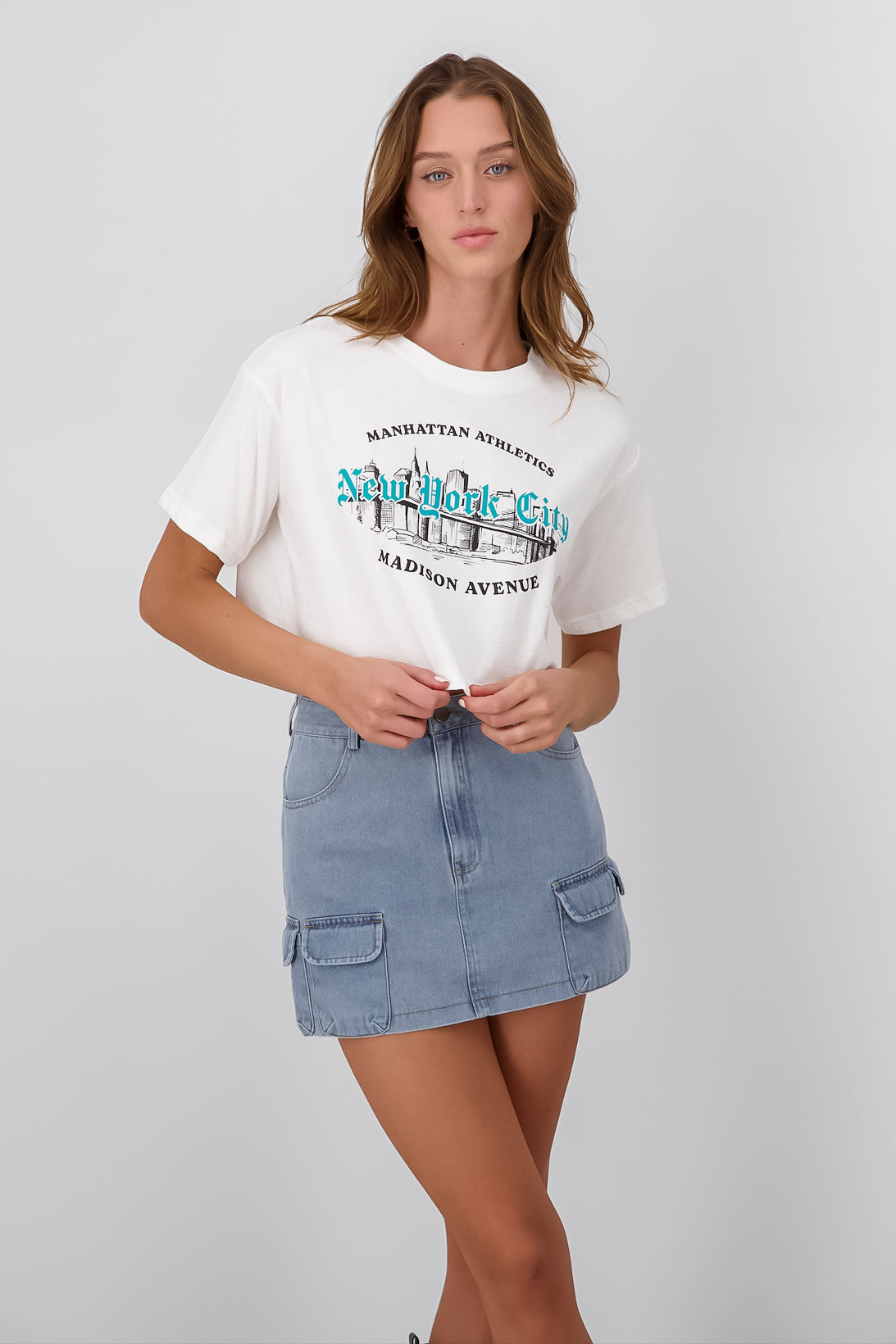 Playera boxy ny BLANCO