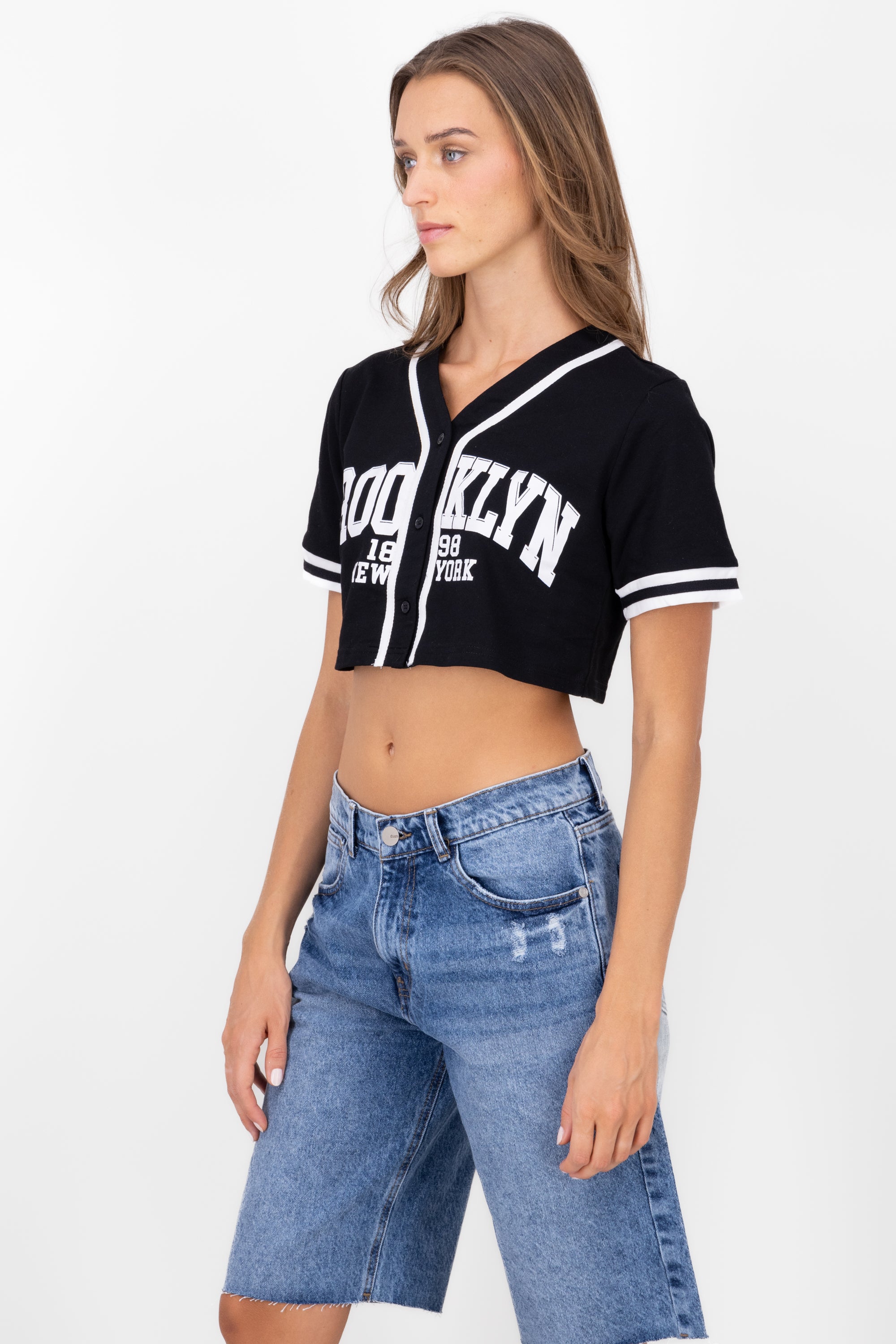 Camisa Tipo Baseball Brooklyn NEGRO COMBO