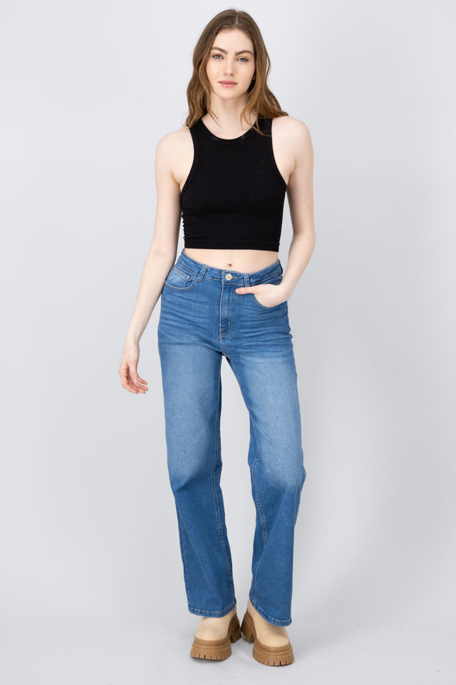 Jeans wide leg básicos