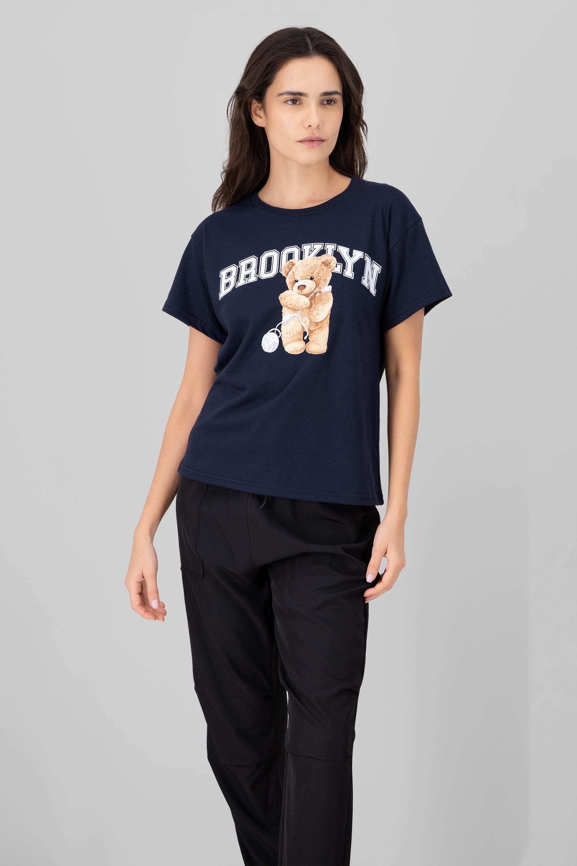 Playera Manga Corta Osito Brooklyn MARINO