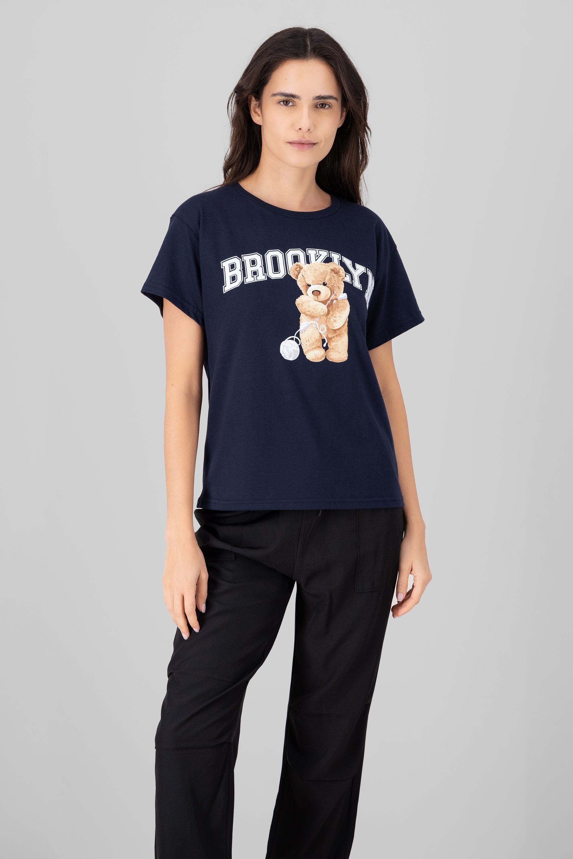 Playera Manga Corta Osito Brooklyn MARINO