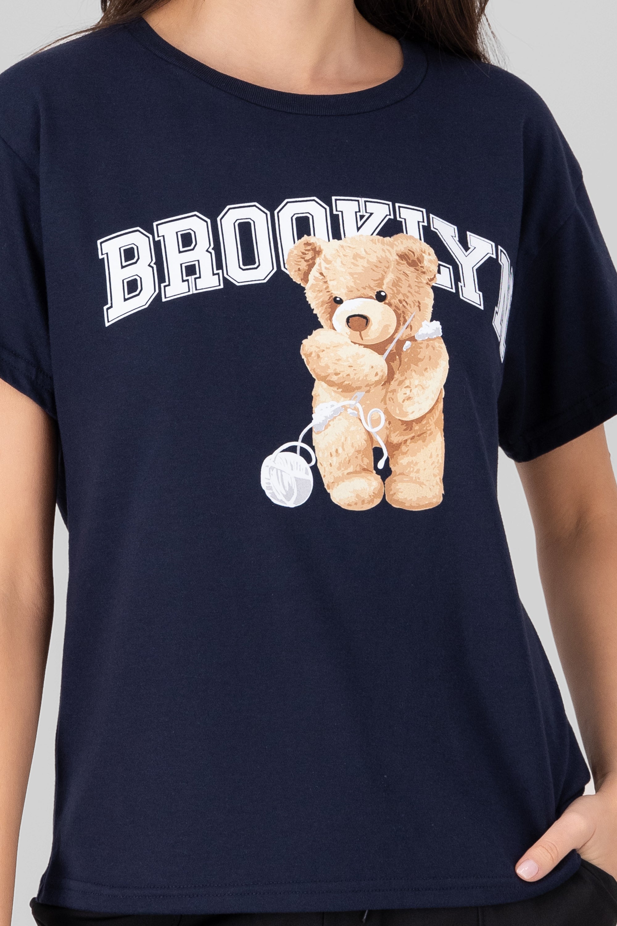 Playera Manga Corta Osito Brooklyn MARINO