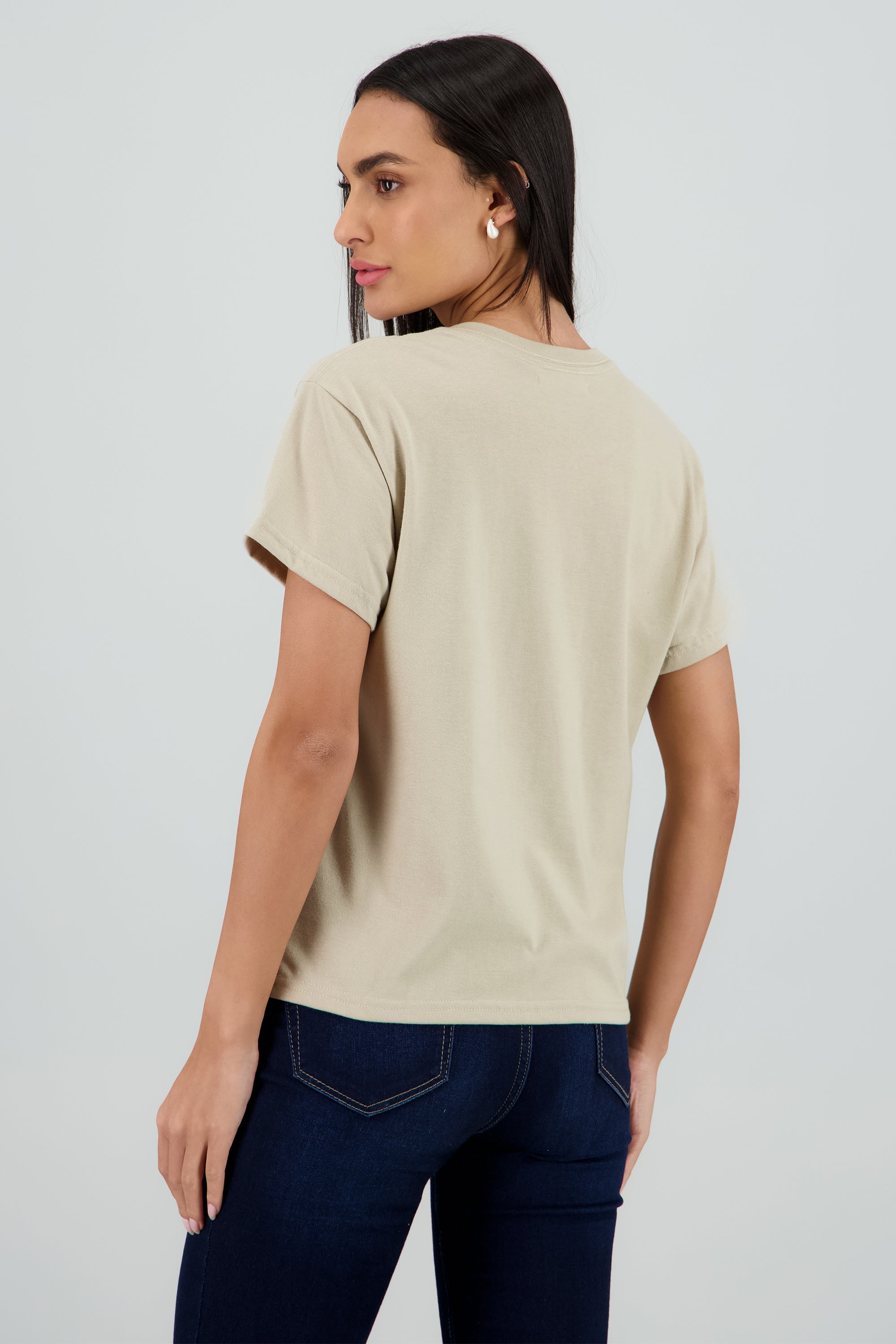 Playera Manga Corta Osito Brooklyn GREIGE