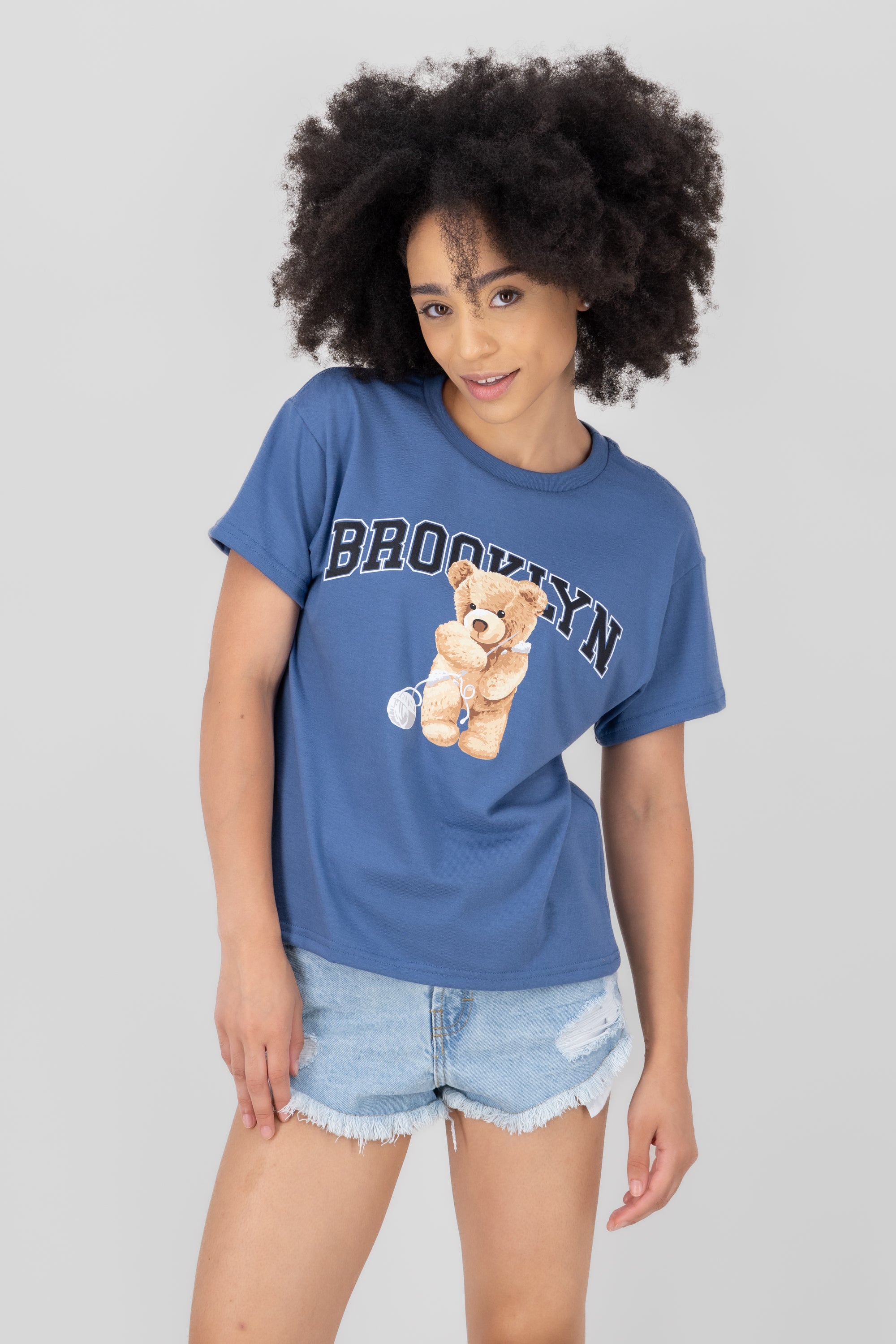 Playera Manga Corta Osito Brooklyn INDIGO