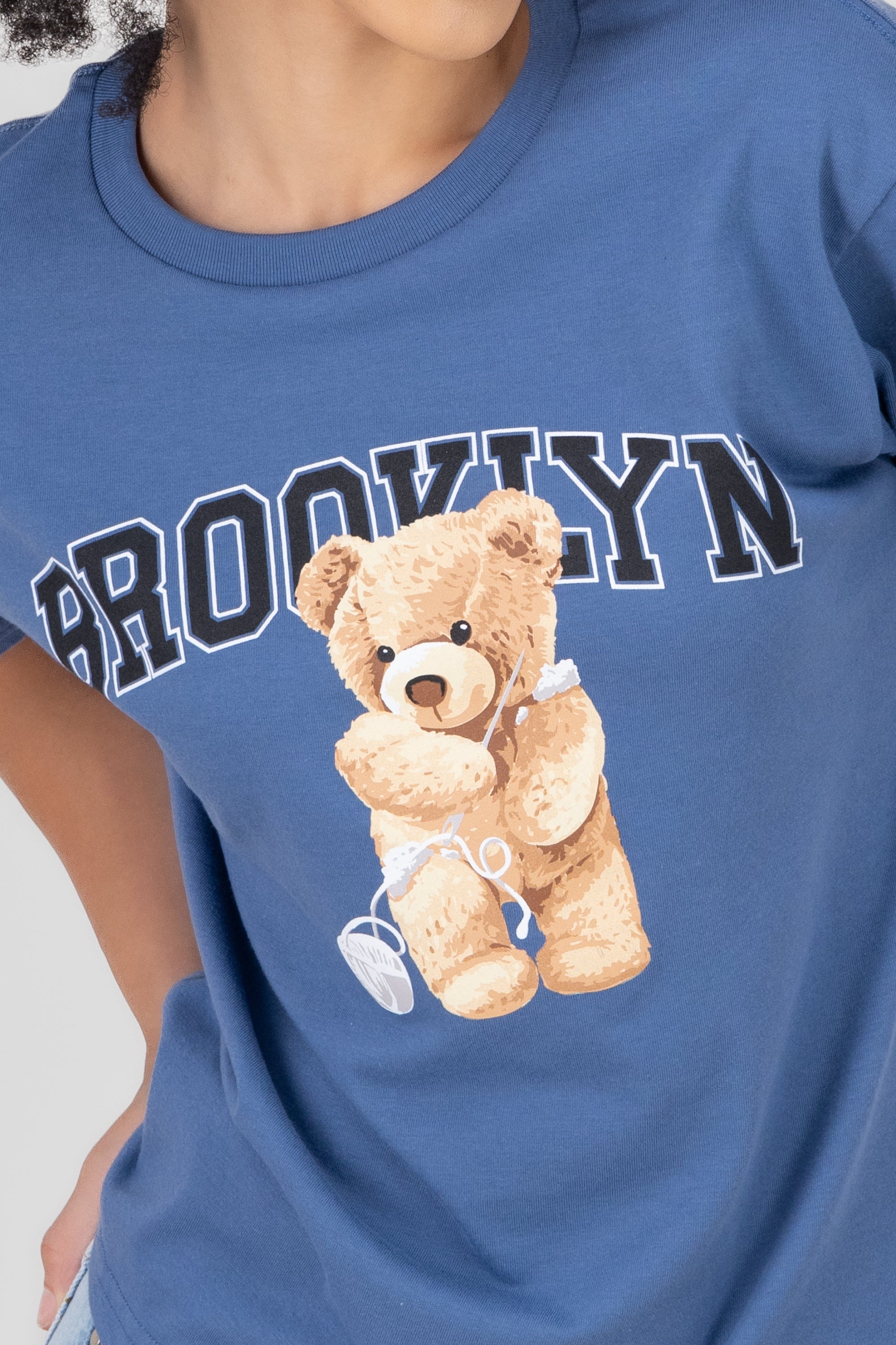 Playera Manga Corta Osito Brooklyn INDIGO