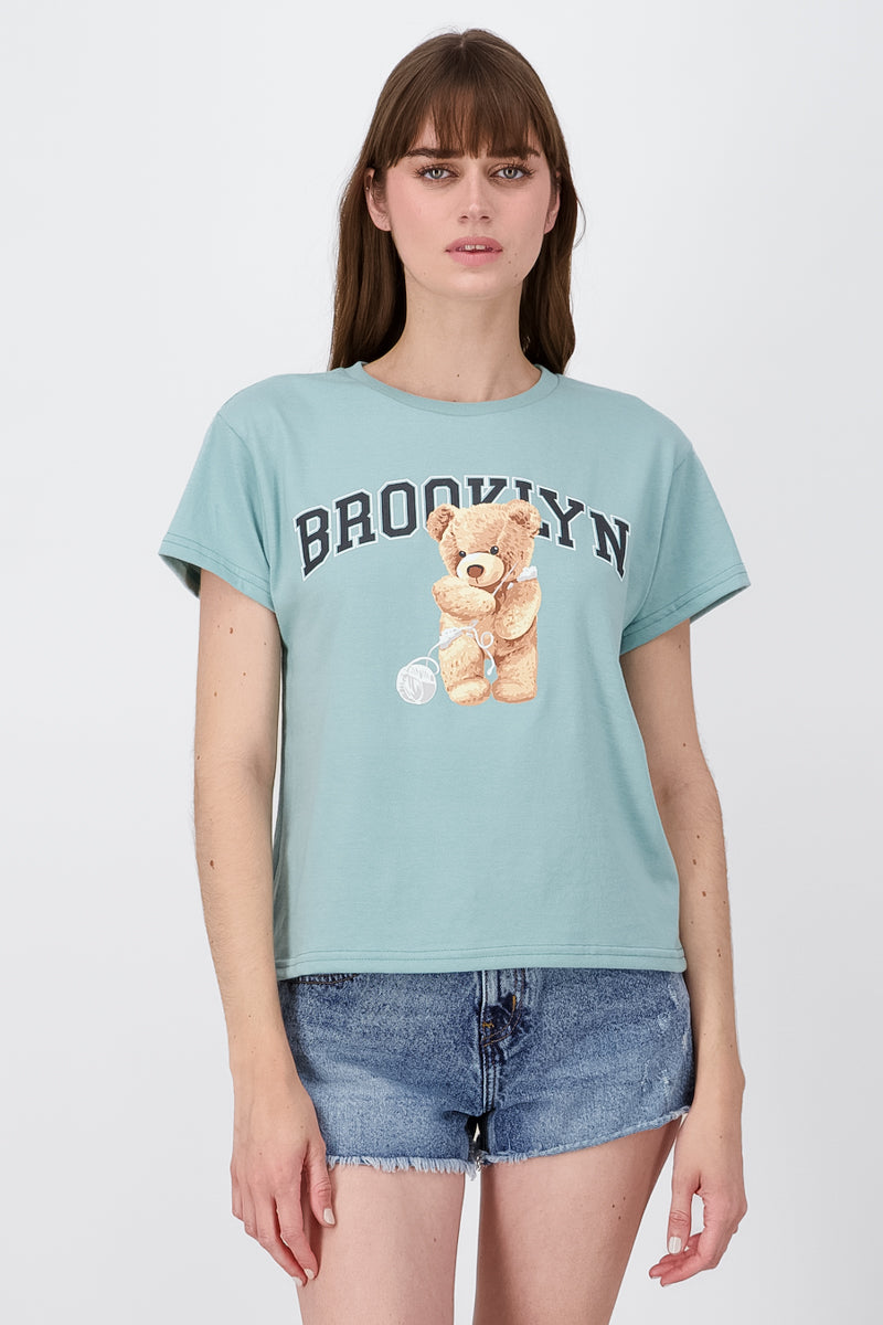 Playera Manga Corta Osito Brooklyn SAGE