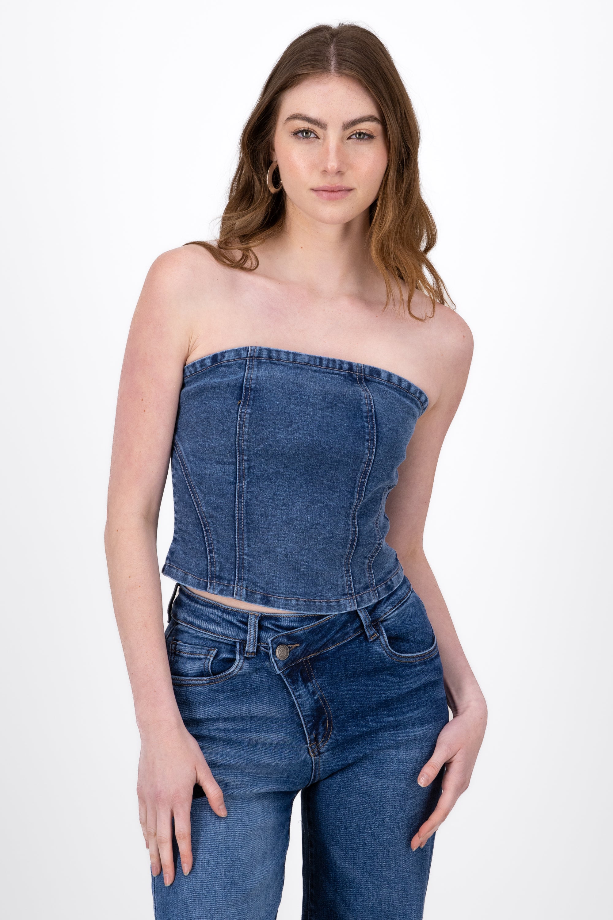 Top denim cortes ACID MEDIO