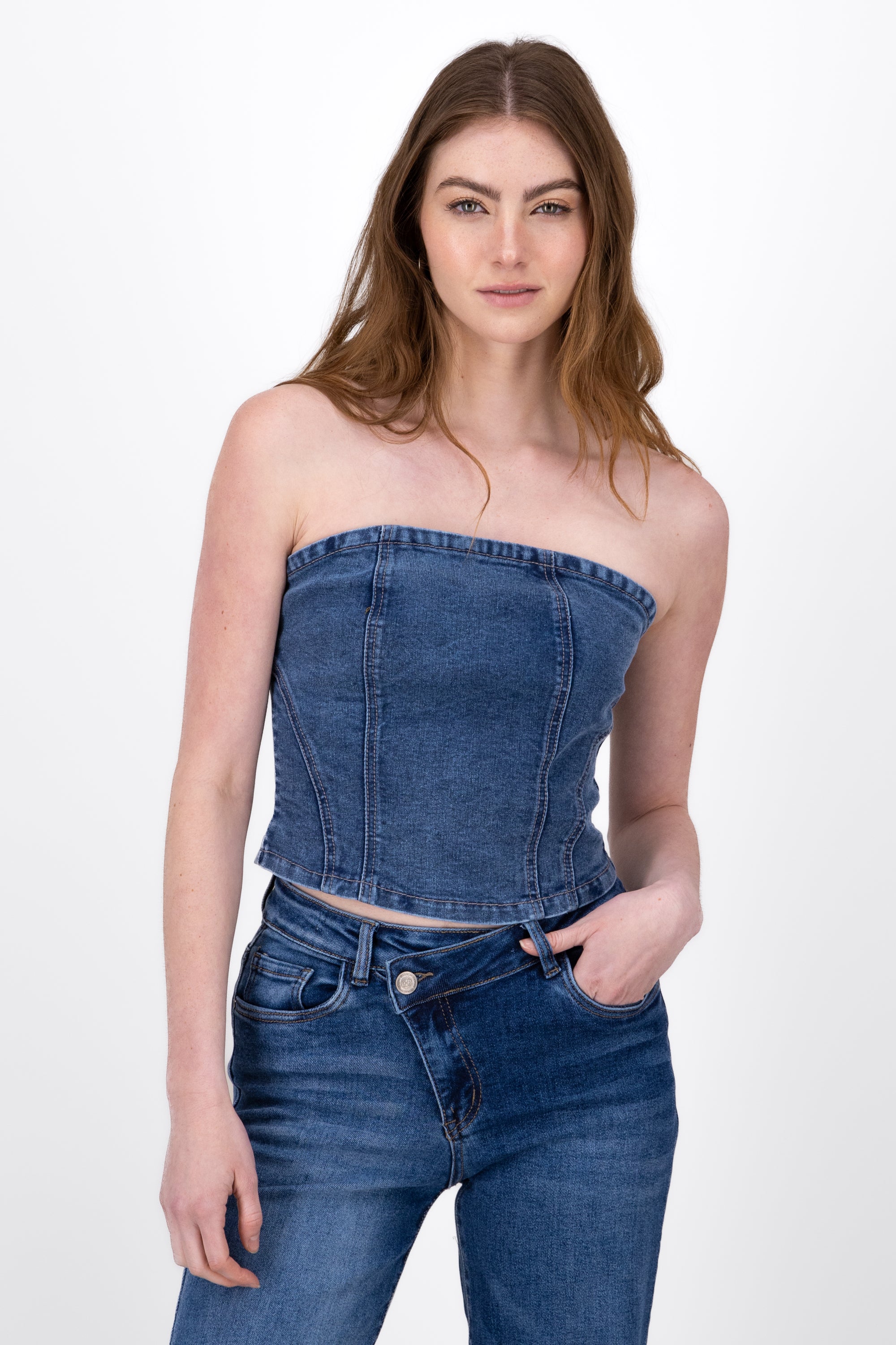 Top denim cortes ACID MEDIO