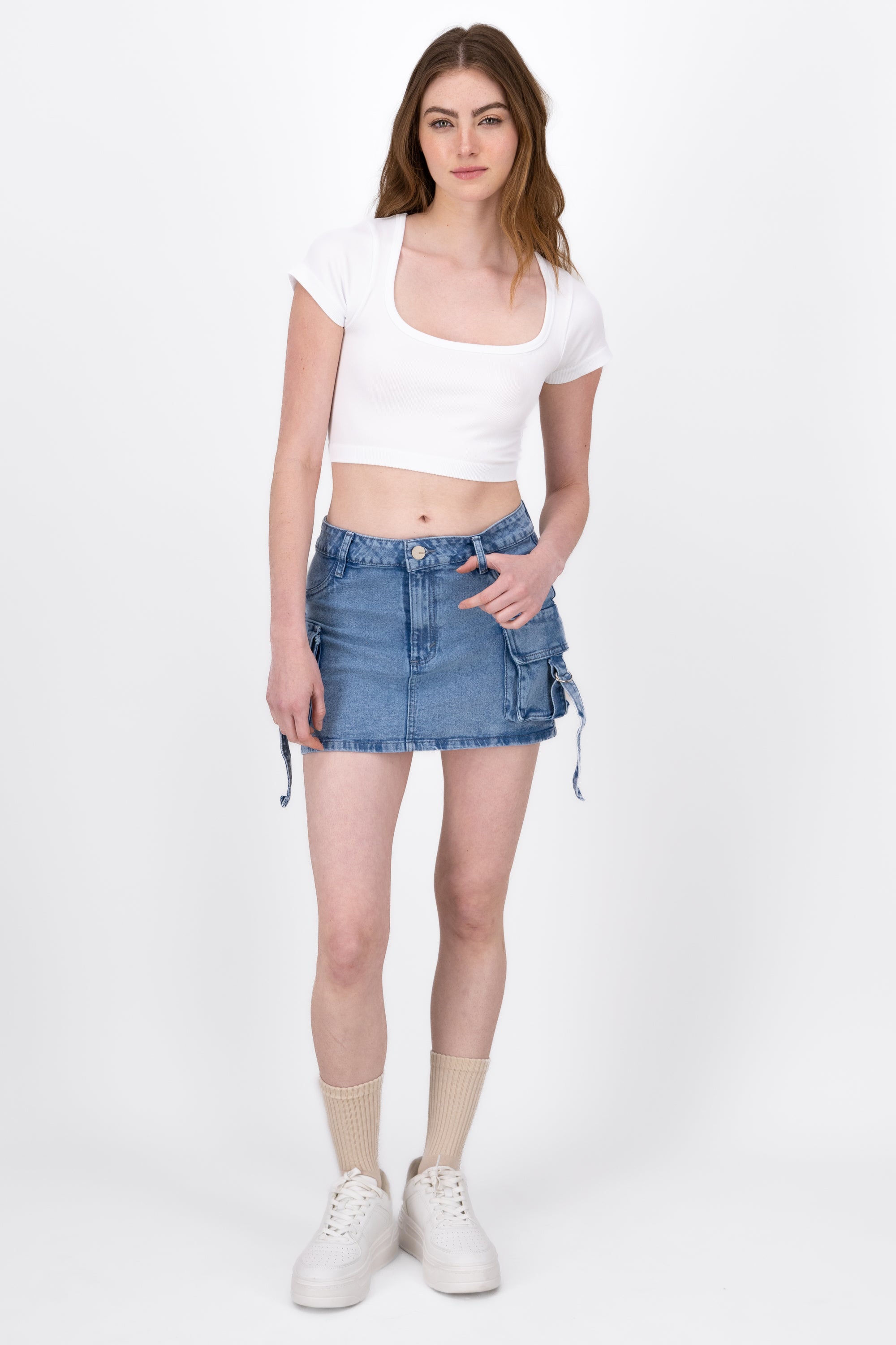 Falda Short Cargo Tiras ACID LIGHT