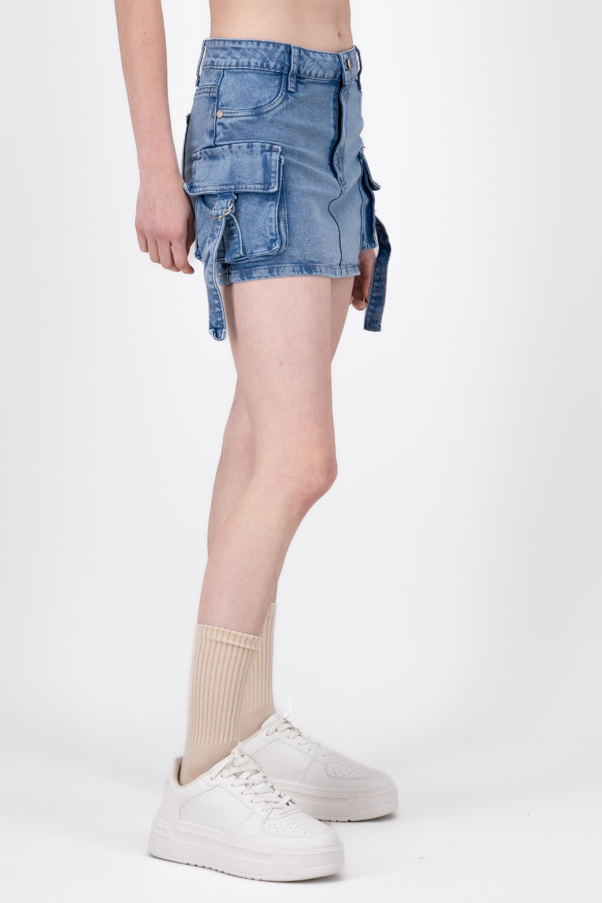 Falda Short Cargo Tiras ACID LIGHT