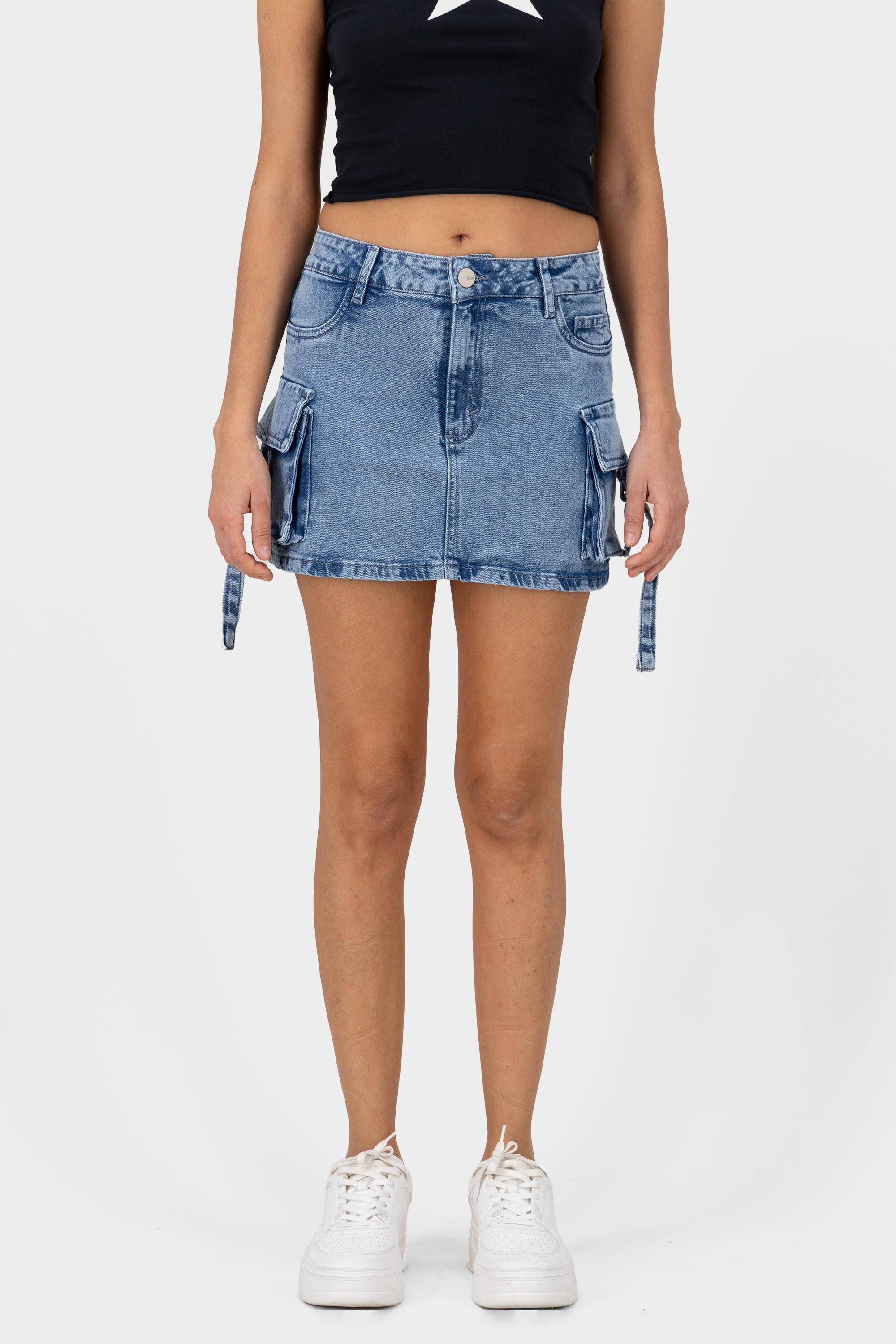 Falda Short Cargo Tiras ACID MEDIO