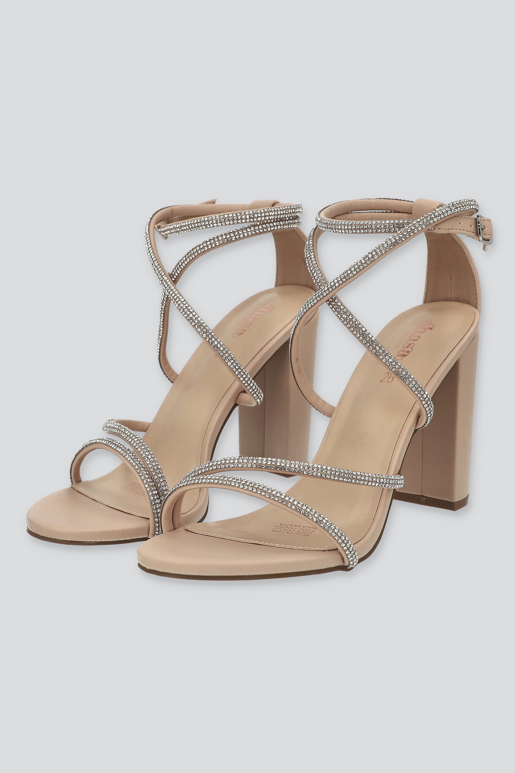 Tacon varias tiras brillos NUDE