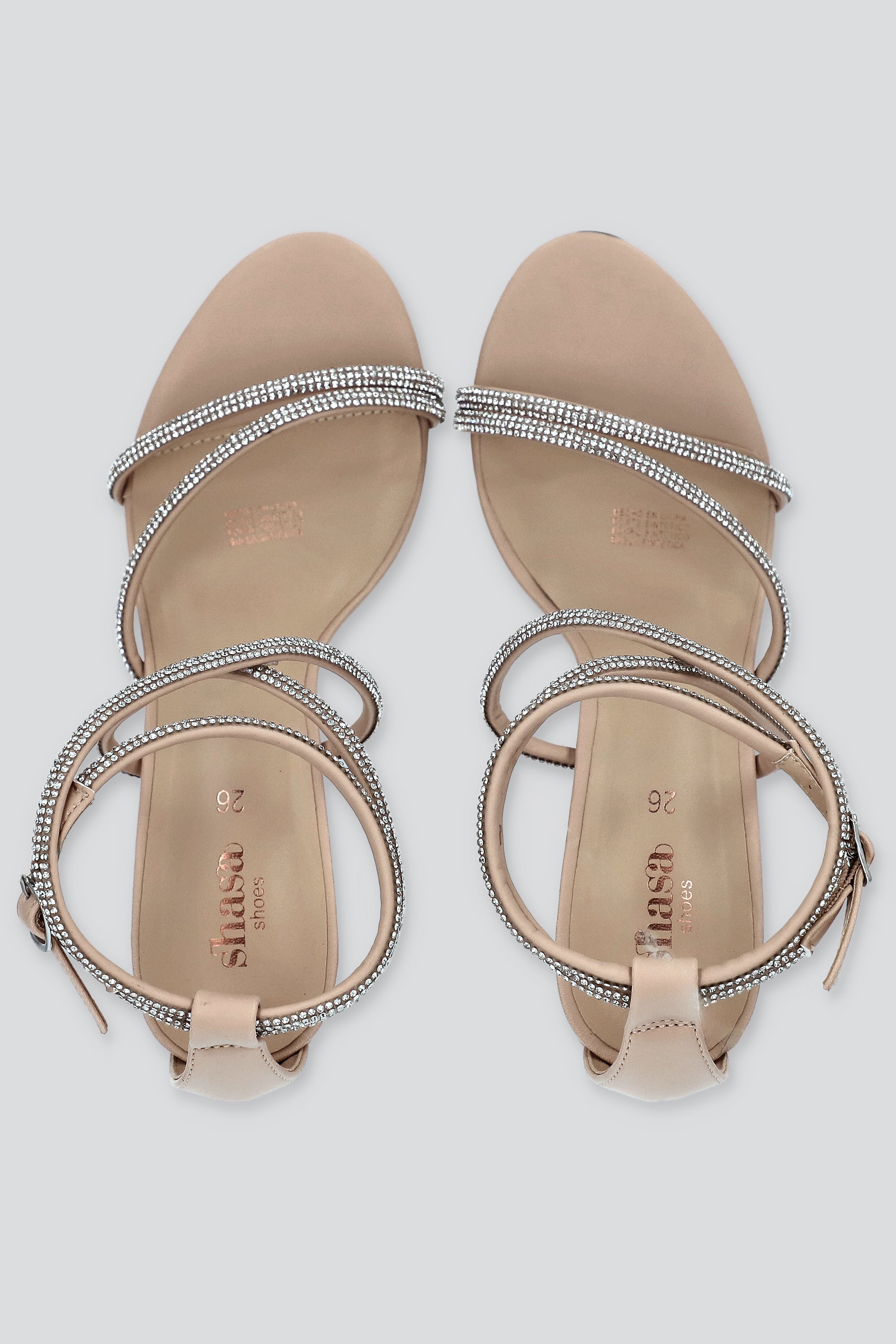 Tacon varias tiras brillos NUDE