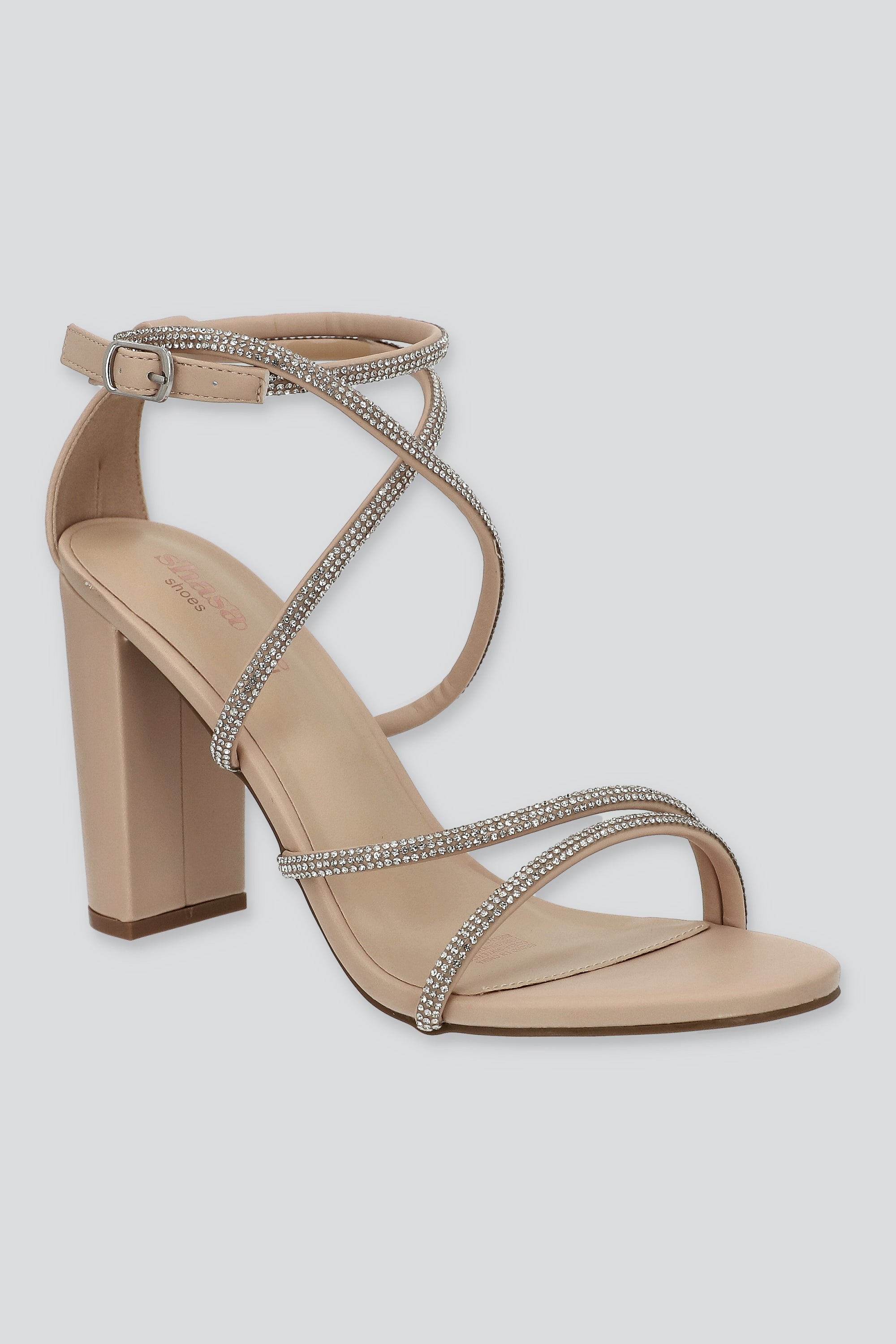 Tacon varias tiras brillos NUDE