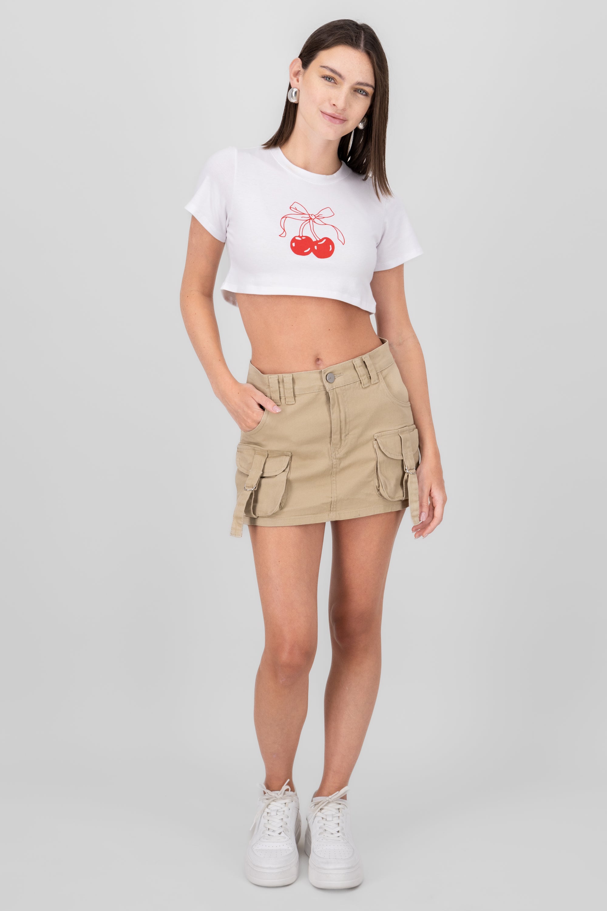 Falda Short Cargo 2 Bolsas HUESO