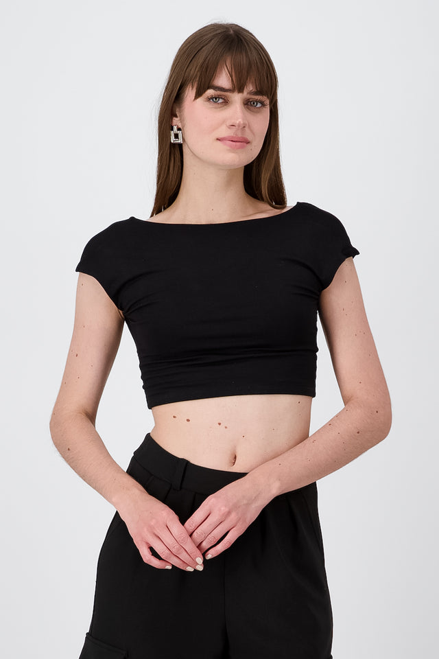 Top crop detalle escote espalada