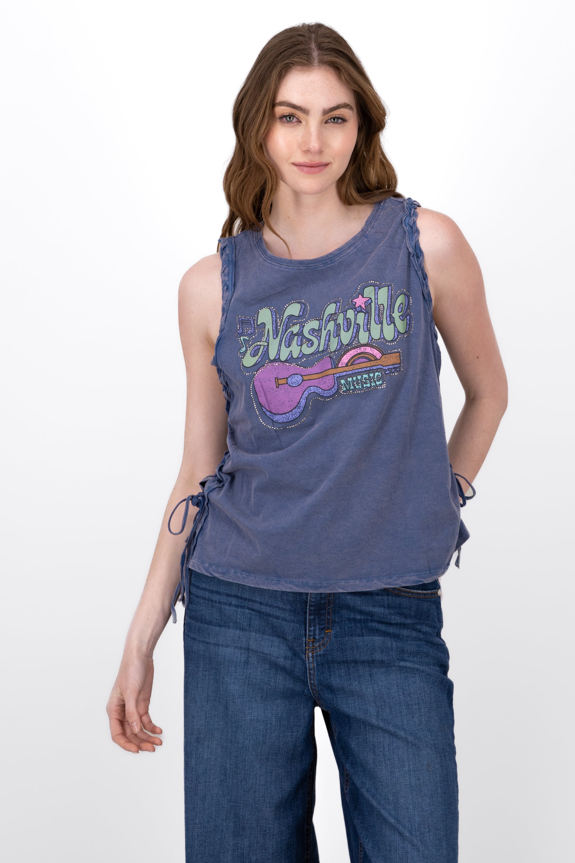 Top Acid Whas Estampado Nashville AZUL