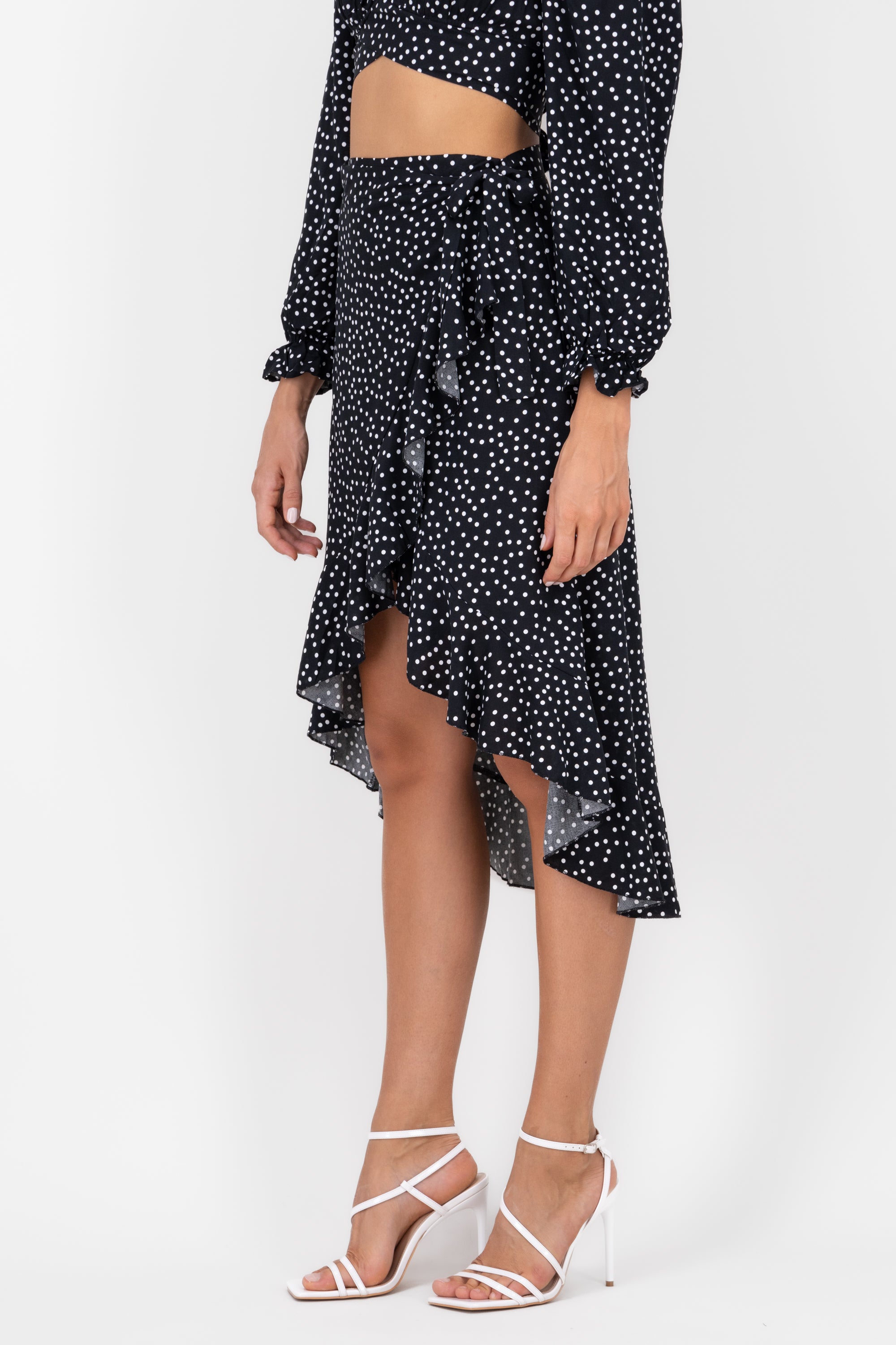 Falda Midi Polka Dots NEGRO COMBO