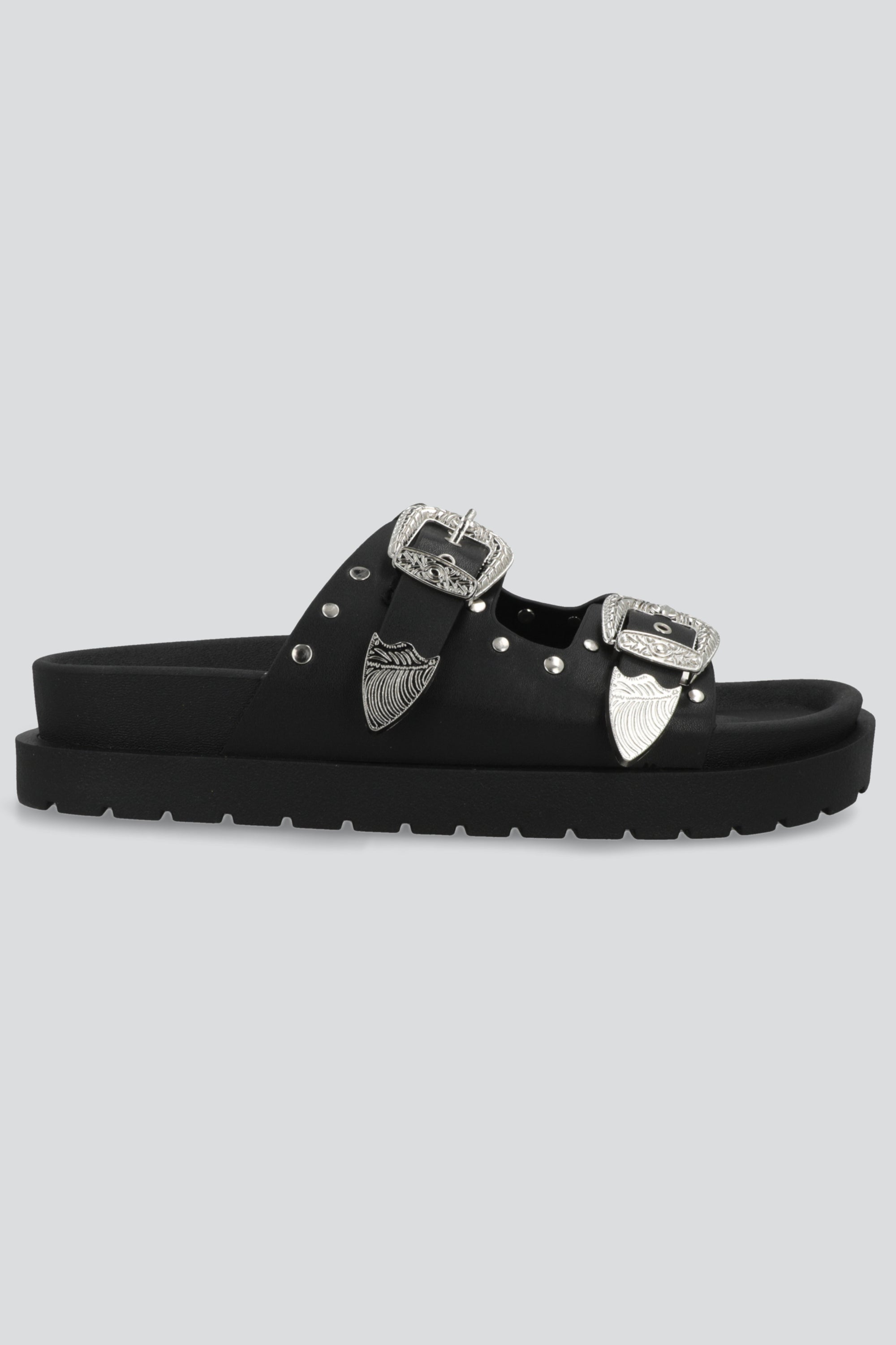 Sandalia Hebillas Studs Megas NEGRO